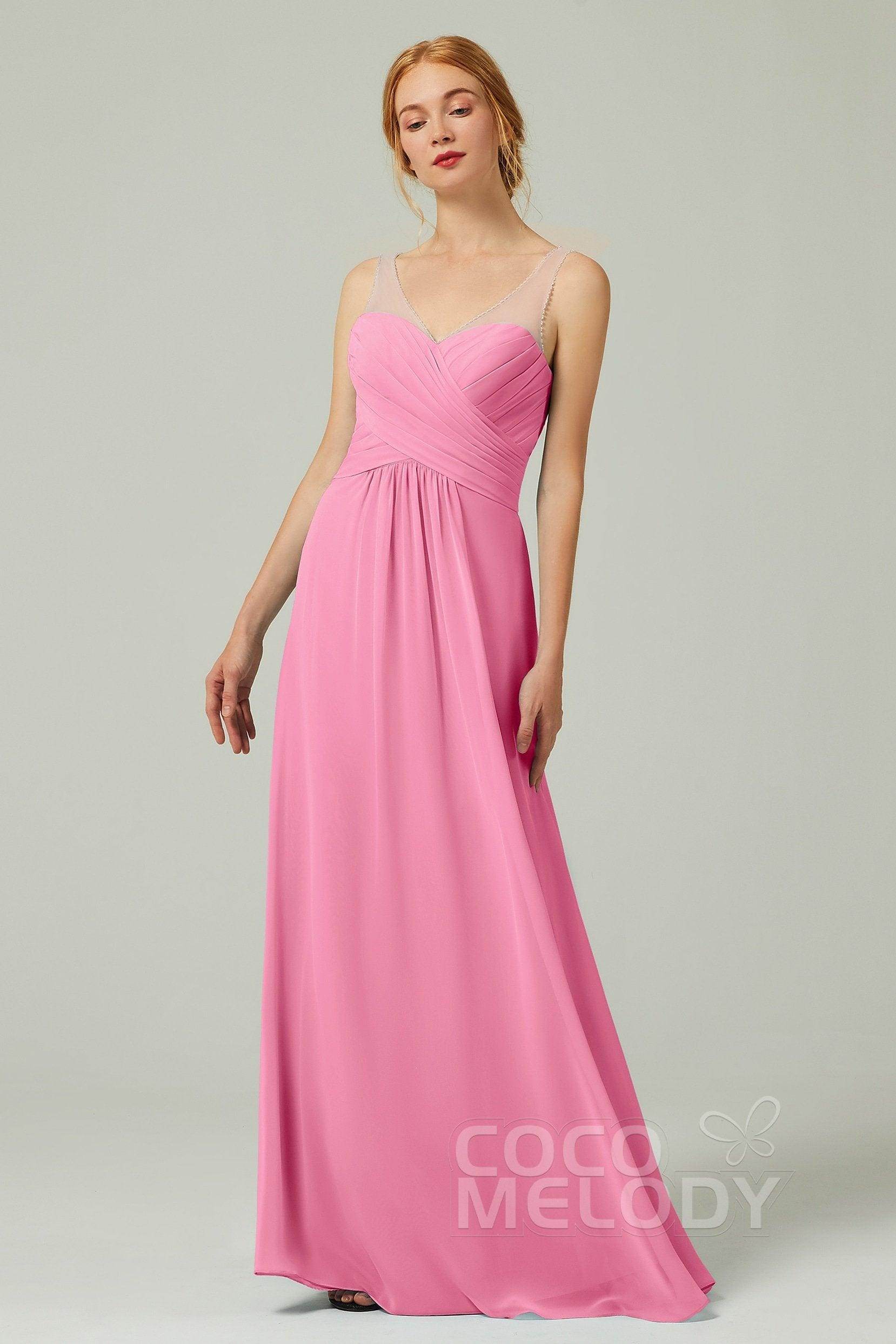 A-Line Floor Length Chiffon Bridesmaid Dress CB0331