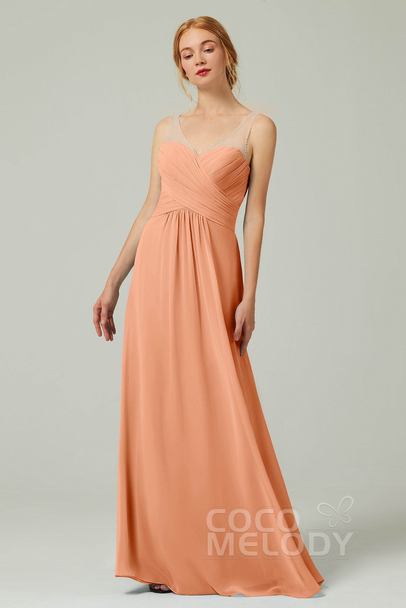 A-Line Floor Length Chiffon Bridesmaid Dress CB0331