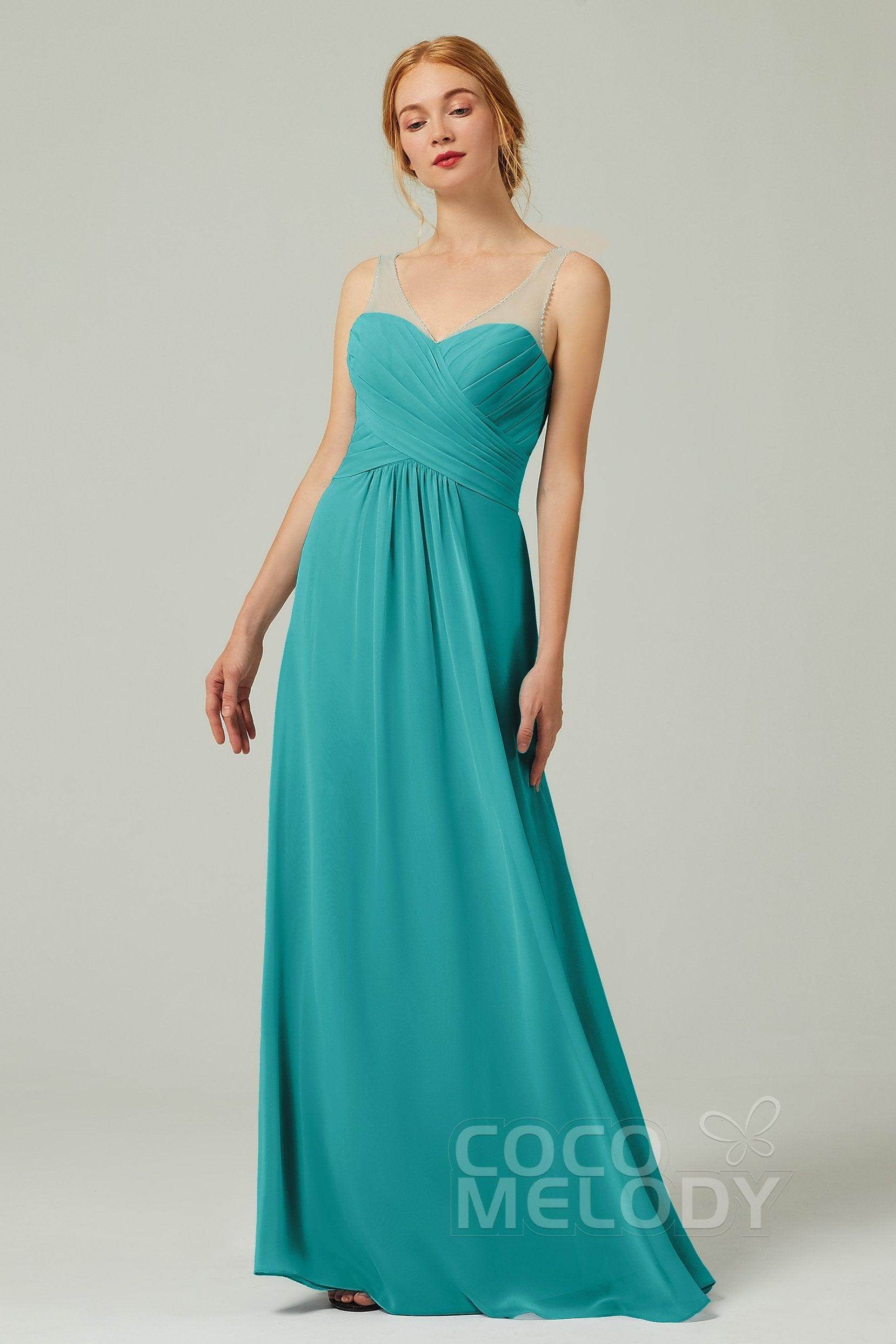 A-Line Floor Length Chiffon Bridesmaid Dress CB0331