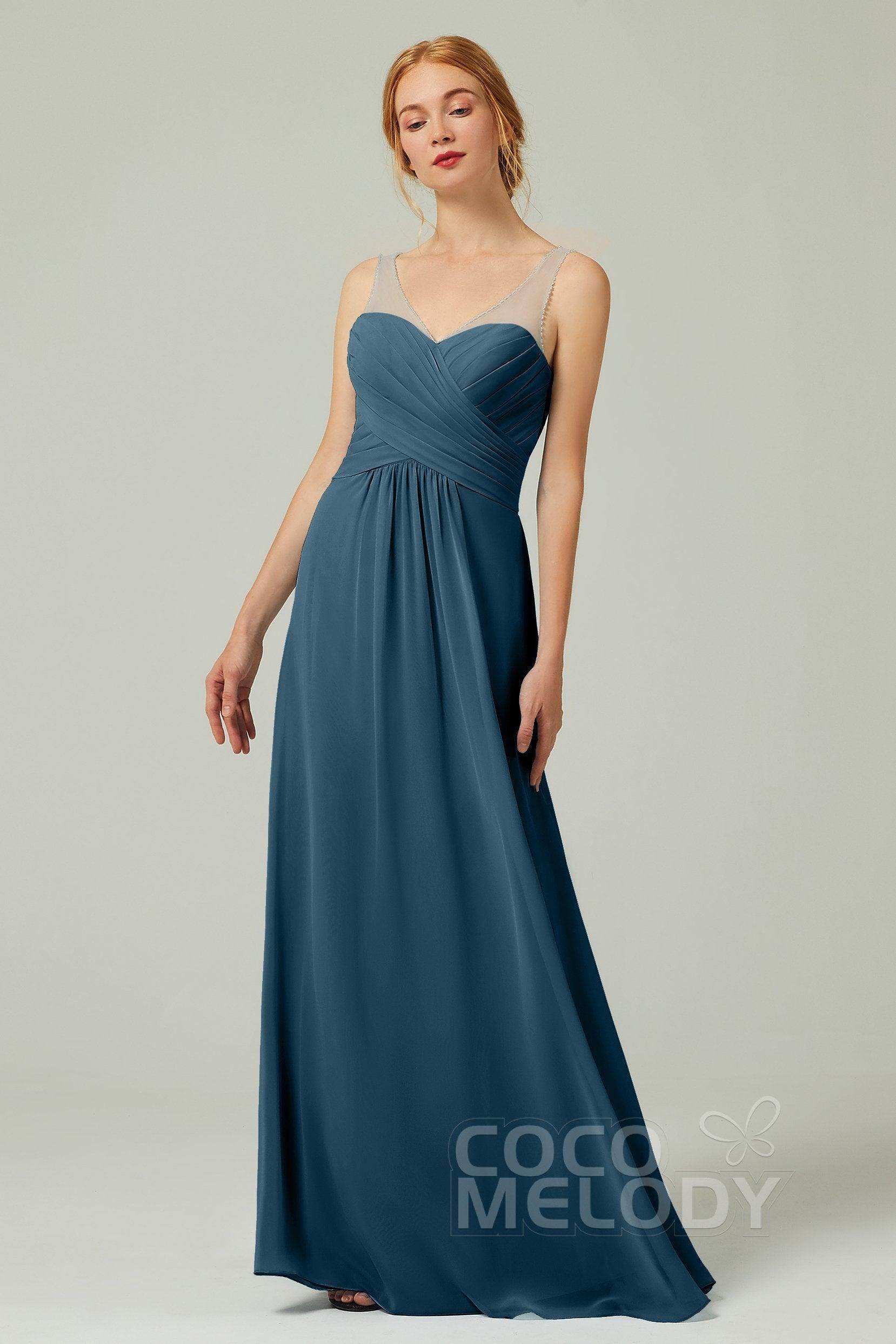 A-Line Floor Length Chiffon Bridesmaid Dress CB0331