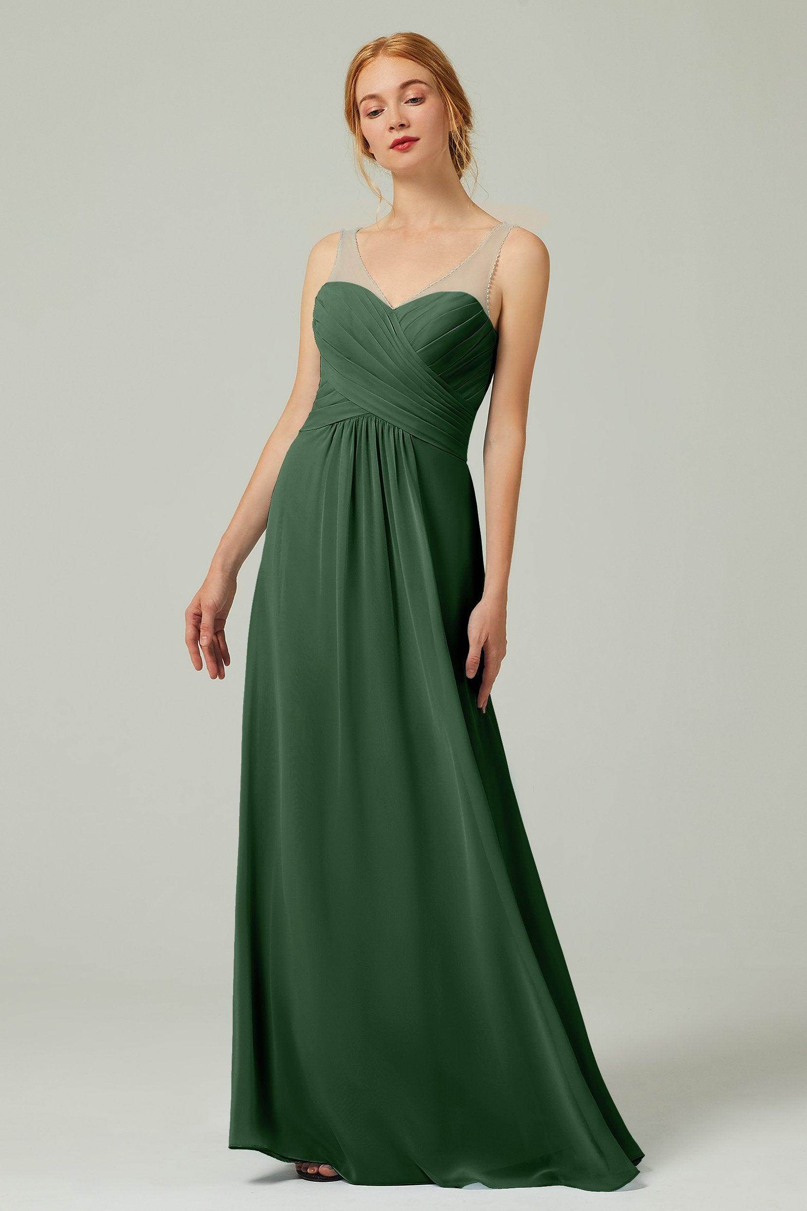A-Line Floor Length Chiffon Bridesmaid Dress CB0331