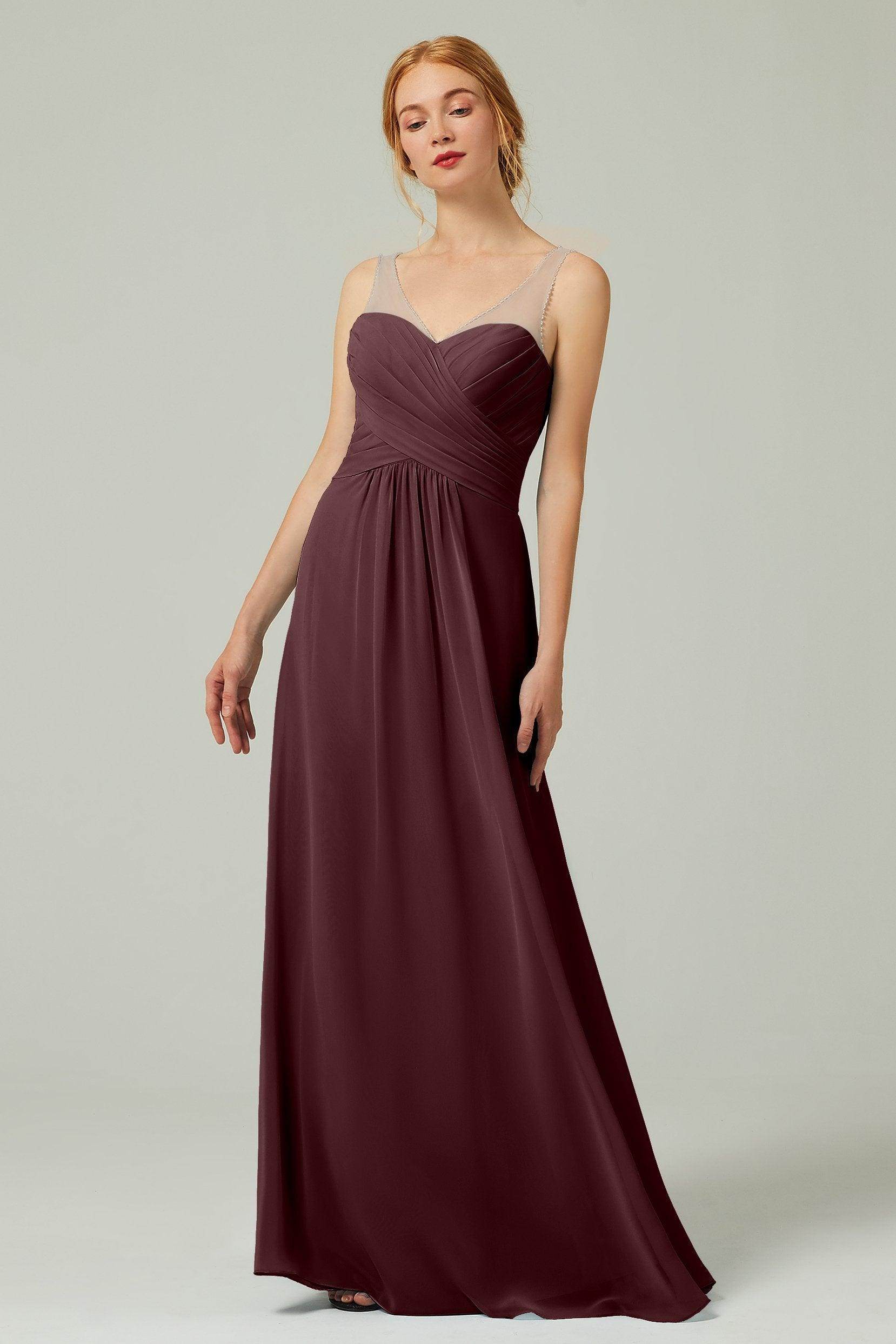A-Line Floor Length Chiffon Bridesmaid Dress CB0331