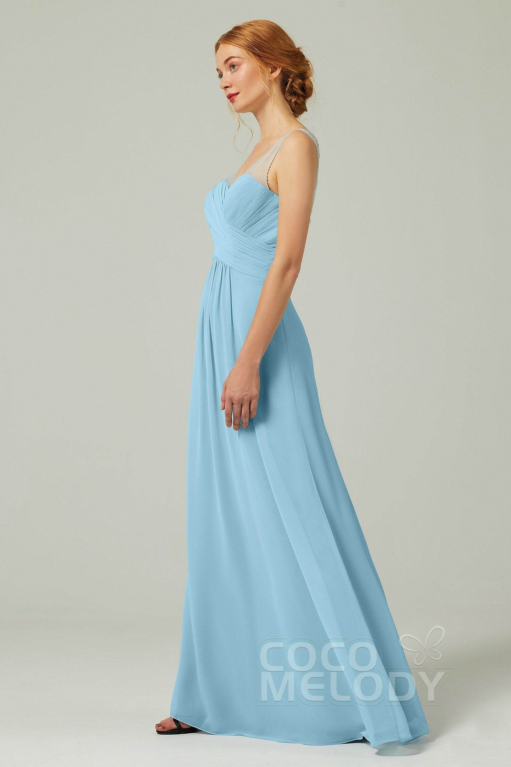 A-Line Floor Length Chiffon Bridesmaid Dress CB0331