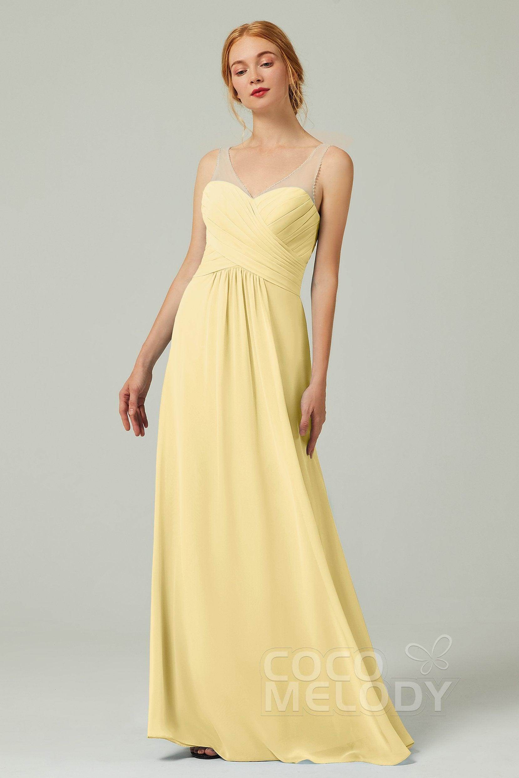A-Line Floor Length Chiffon Bridesmaid Dress CB0331