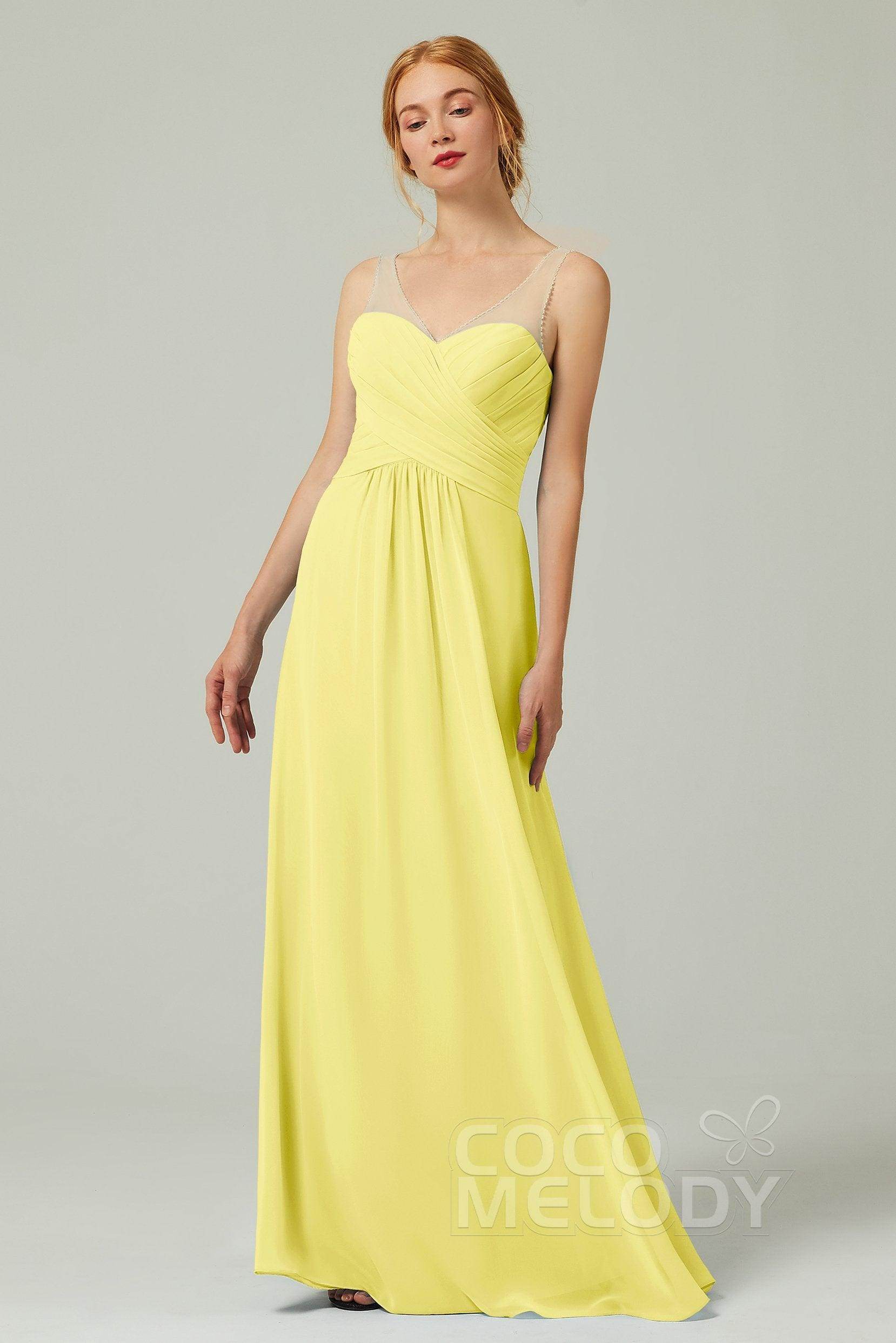 A-Line Floor Length Chiffon Bridesmaid Dress CB0331