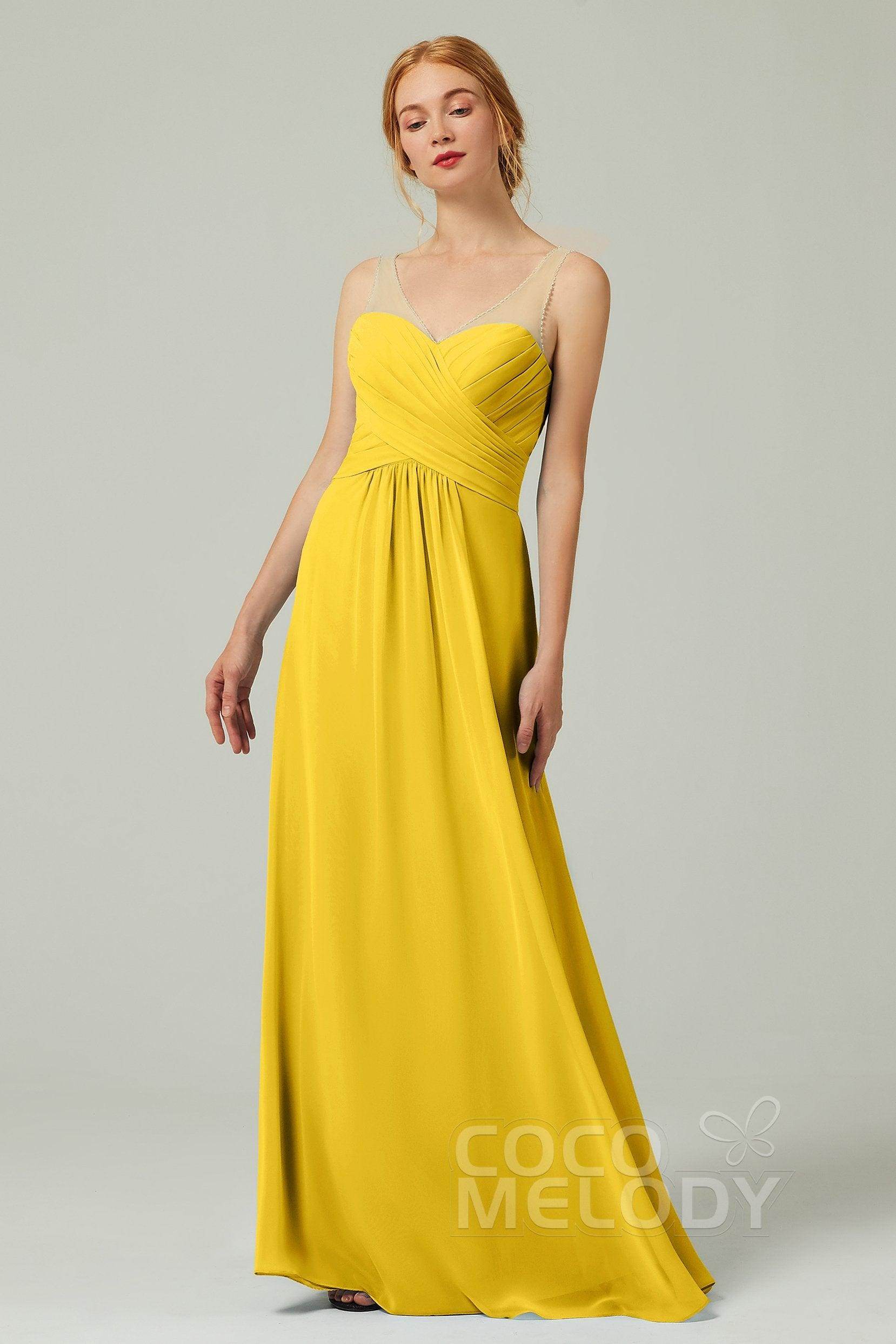 A-Line Floor Length Chiffon Bridesmaid Dress CB0331