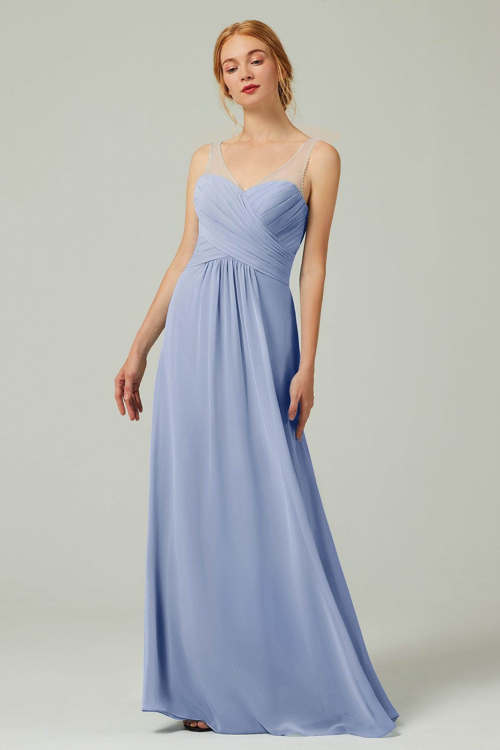 A-Line Floor Length Chiffon Bridesmaid Dress CB0331