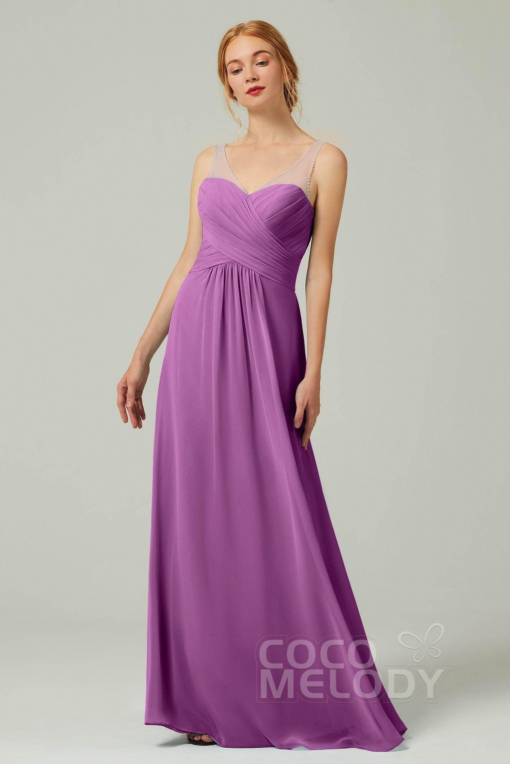 A-Line Floor Length Chiffon Bridesmaid Dress CB0331