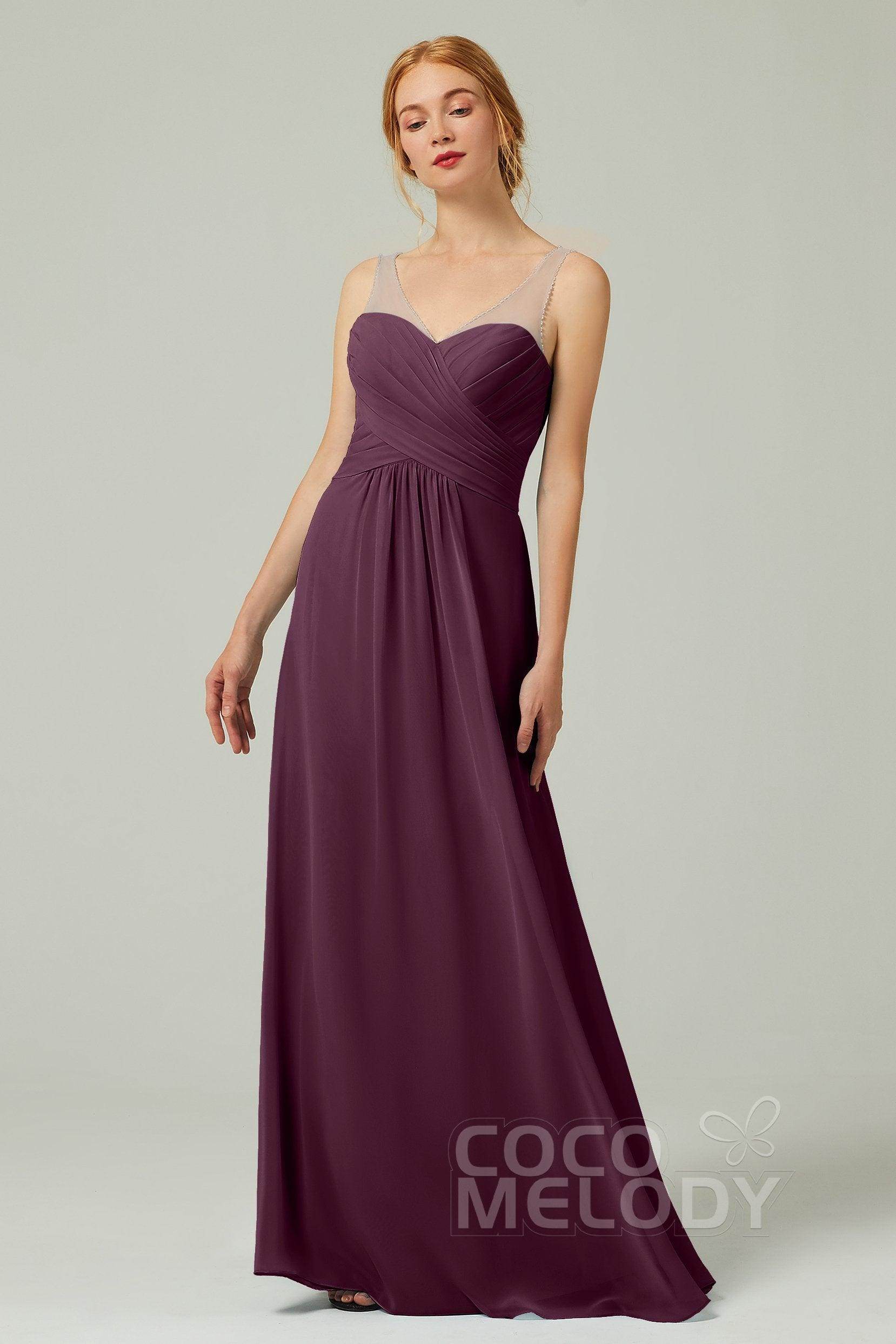 A-Line Floor Length Chiffon Bridesmaid Dress CB0331