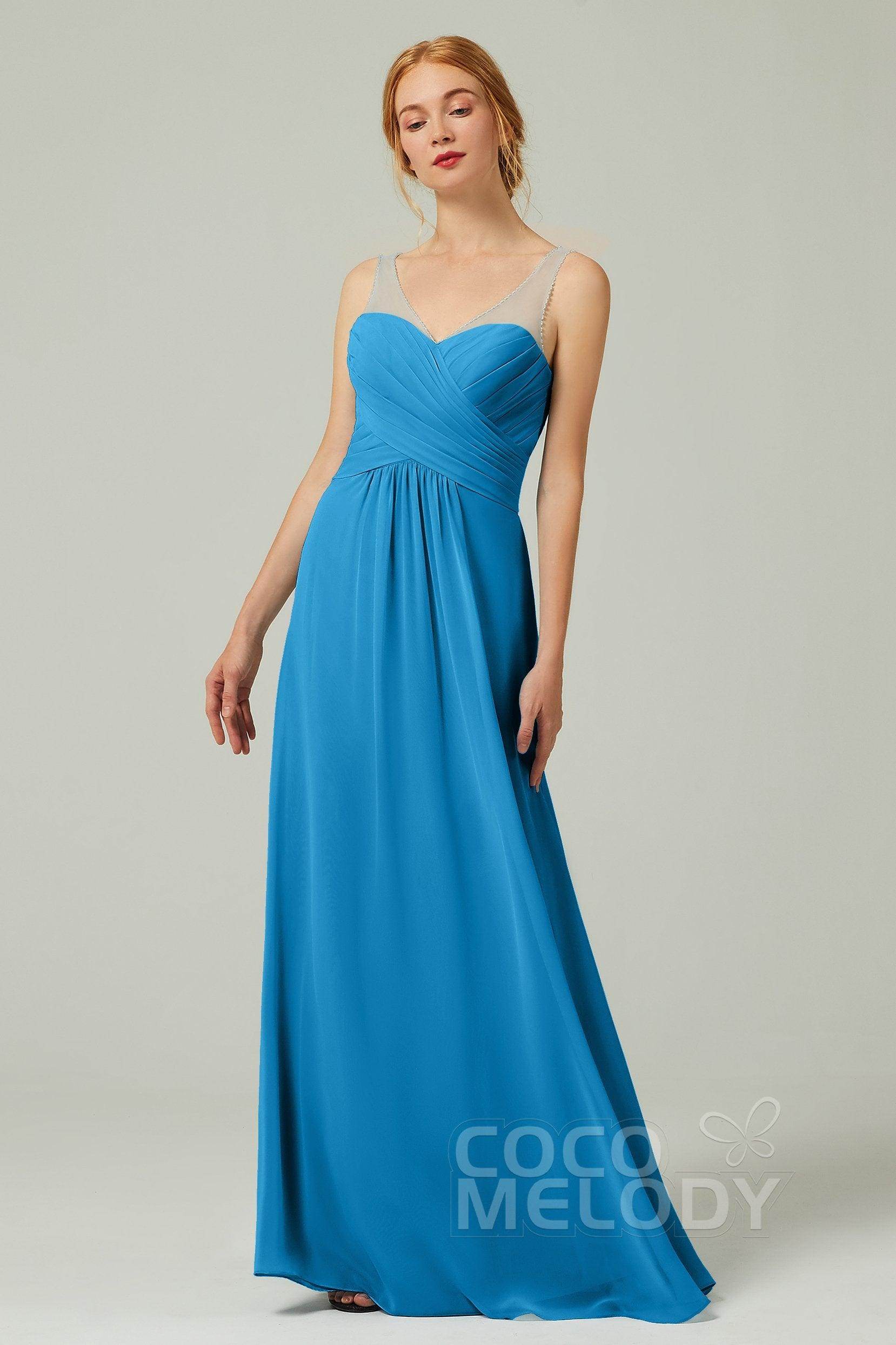 A-Line Floor Length Chiffon Bridesmaid Dress CB0331