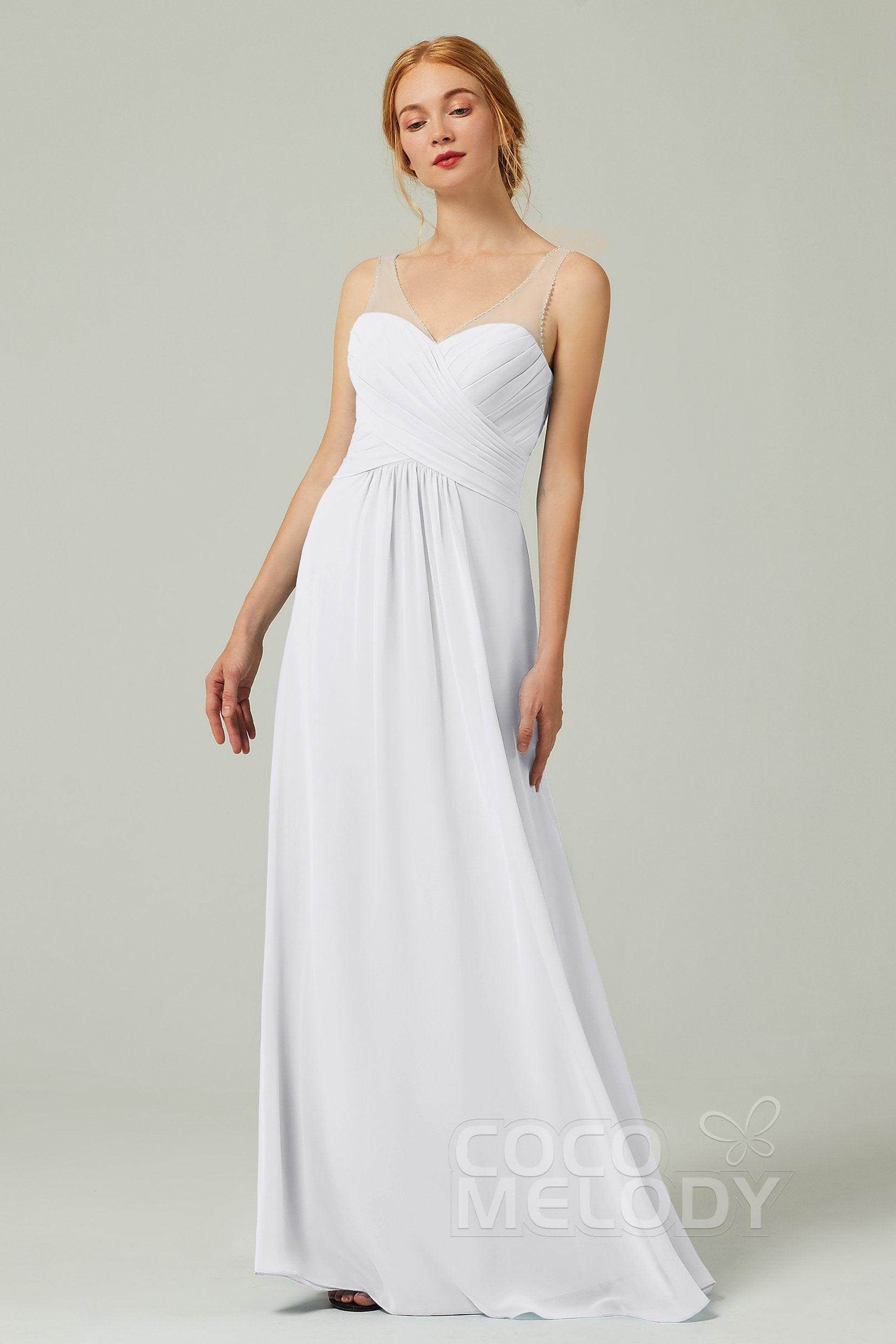 A-Line Floor Length Chiffon Bridesmaid Dress CB0331