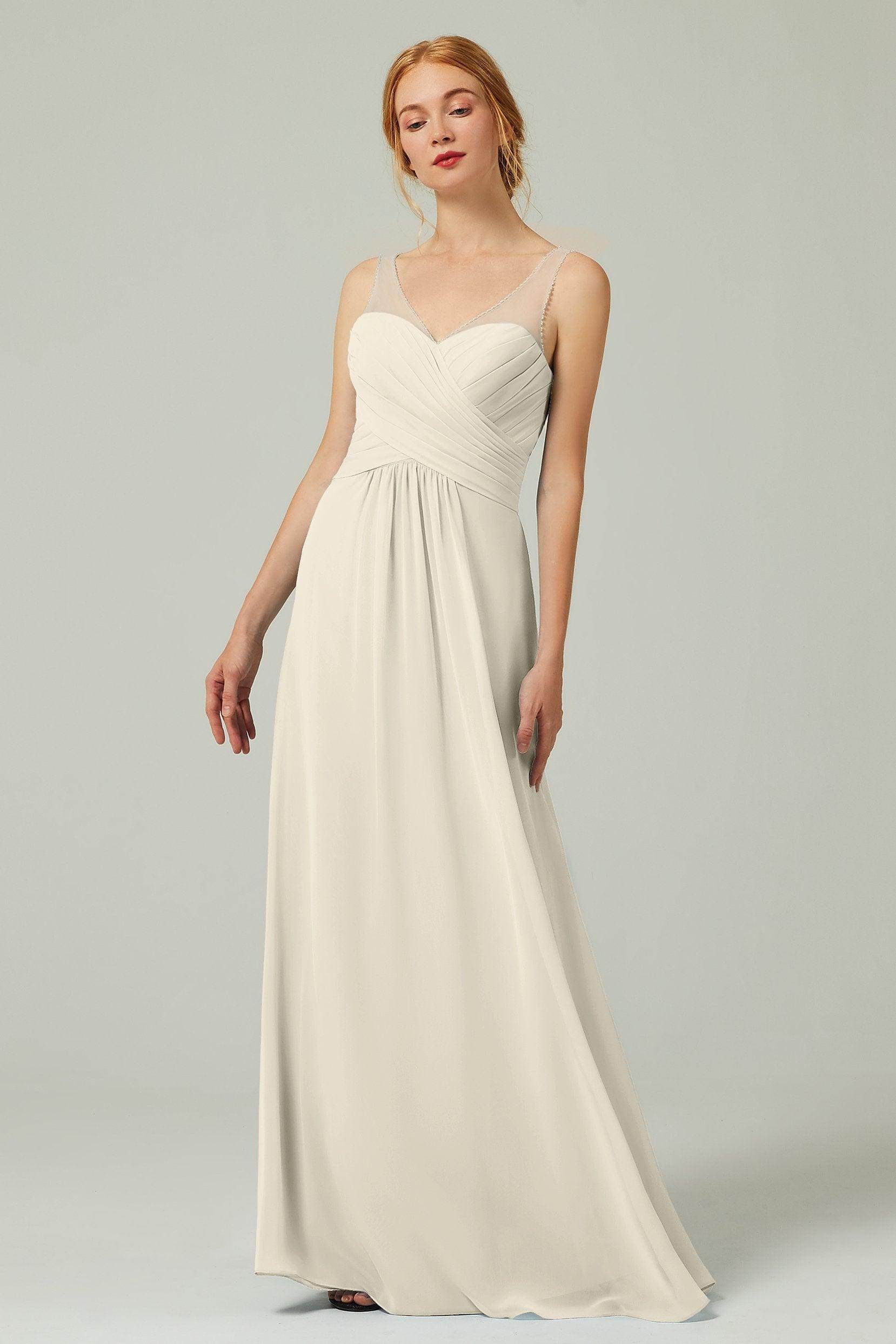 A-Line Floor Length Chiffon Bridesmaid Dress CB0331