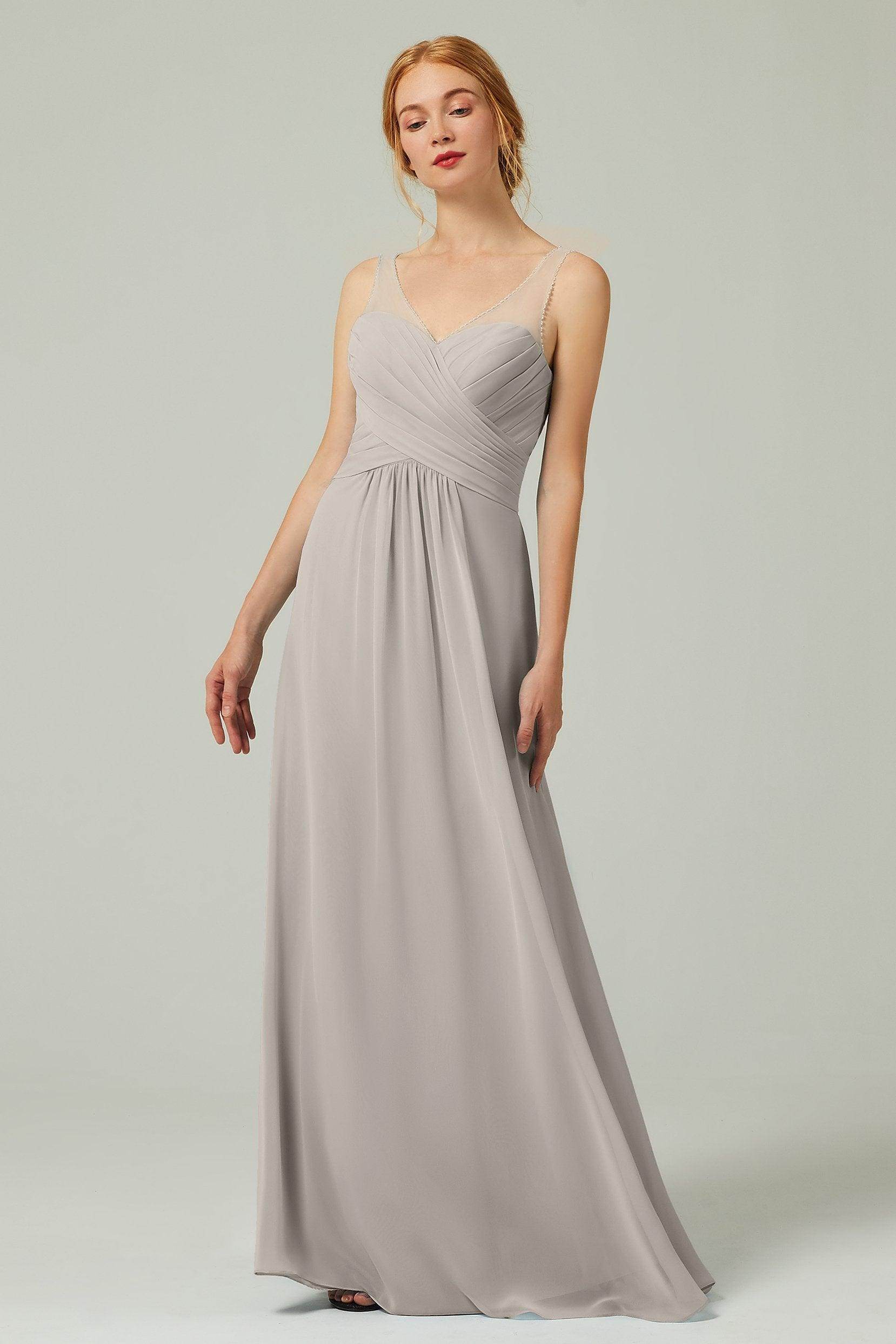 A-Line Floor Length Chiffon Bridesmaid Dress CB0331