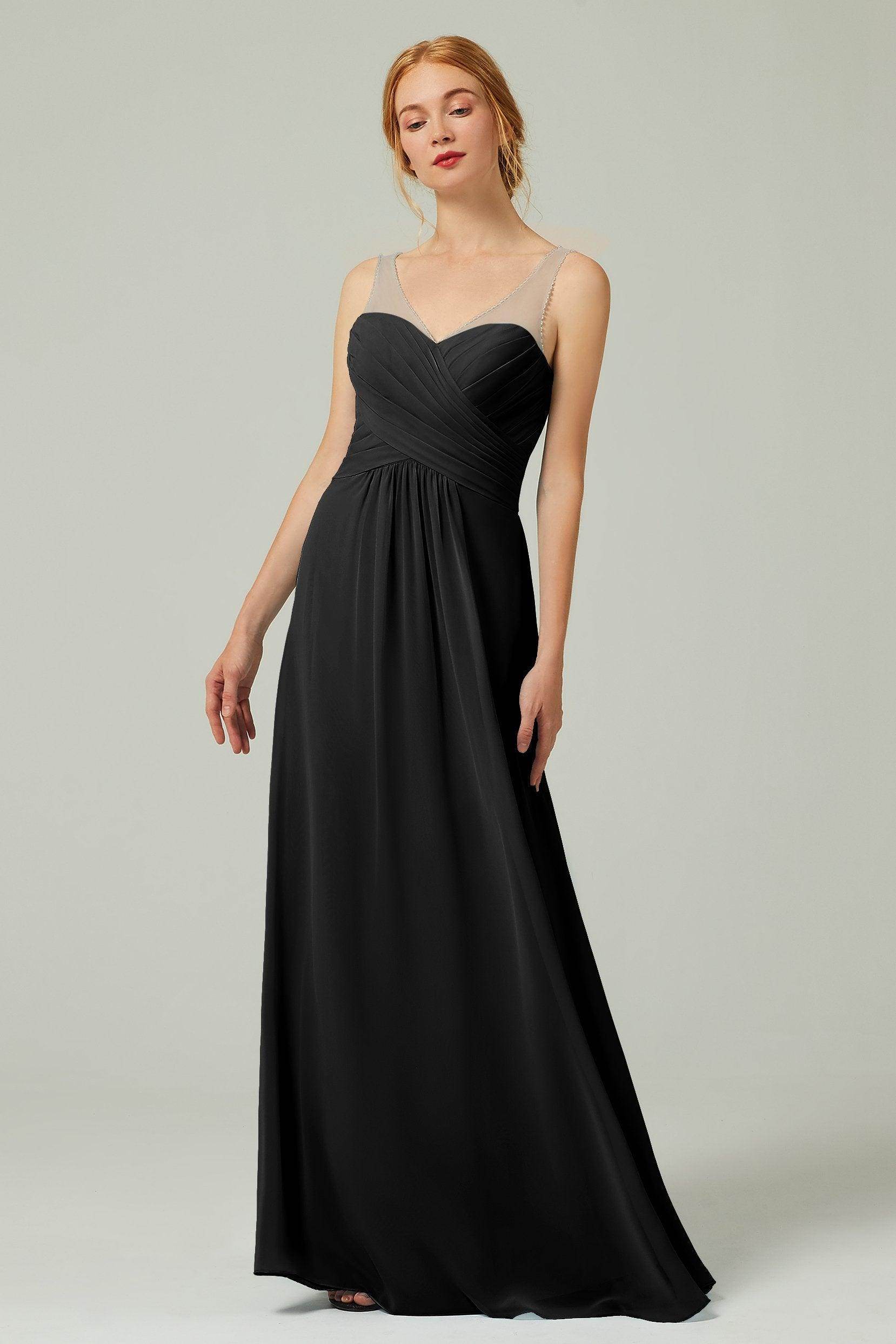 A-Line Floor Length Chiffon Bridesmaid Dress CB0331