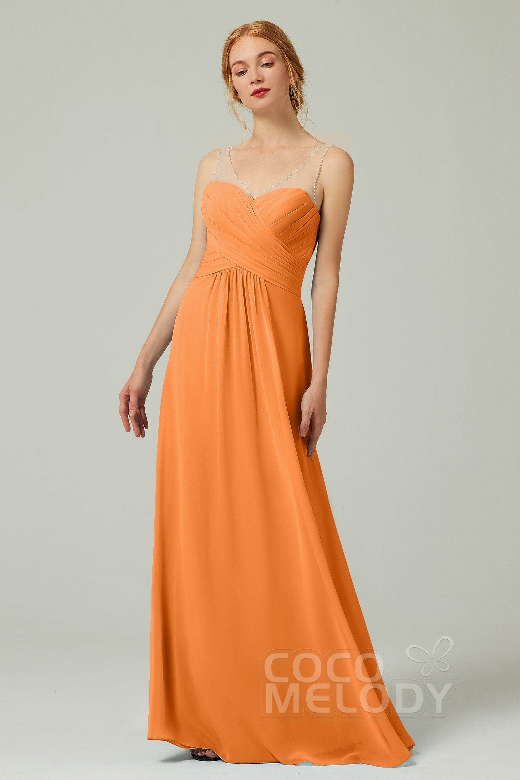 A-Line Floor Length Chiffon Bridesmaid Dress CB0331