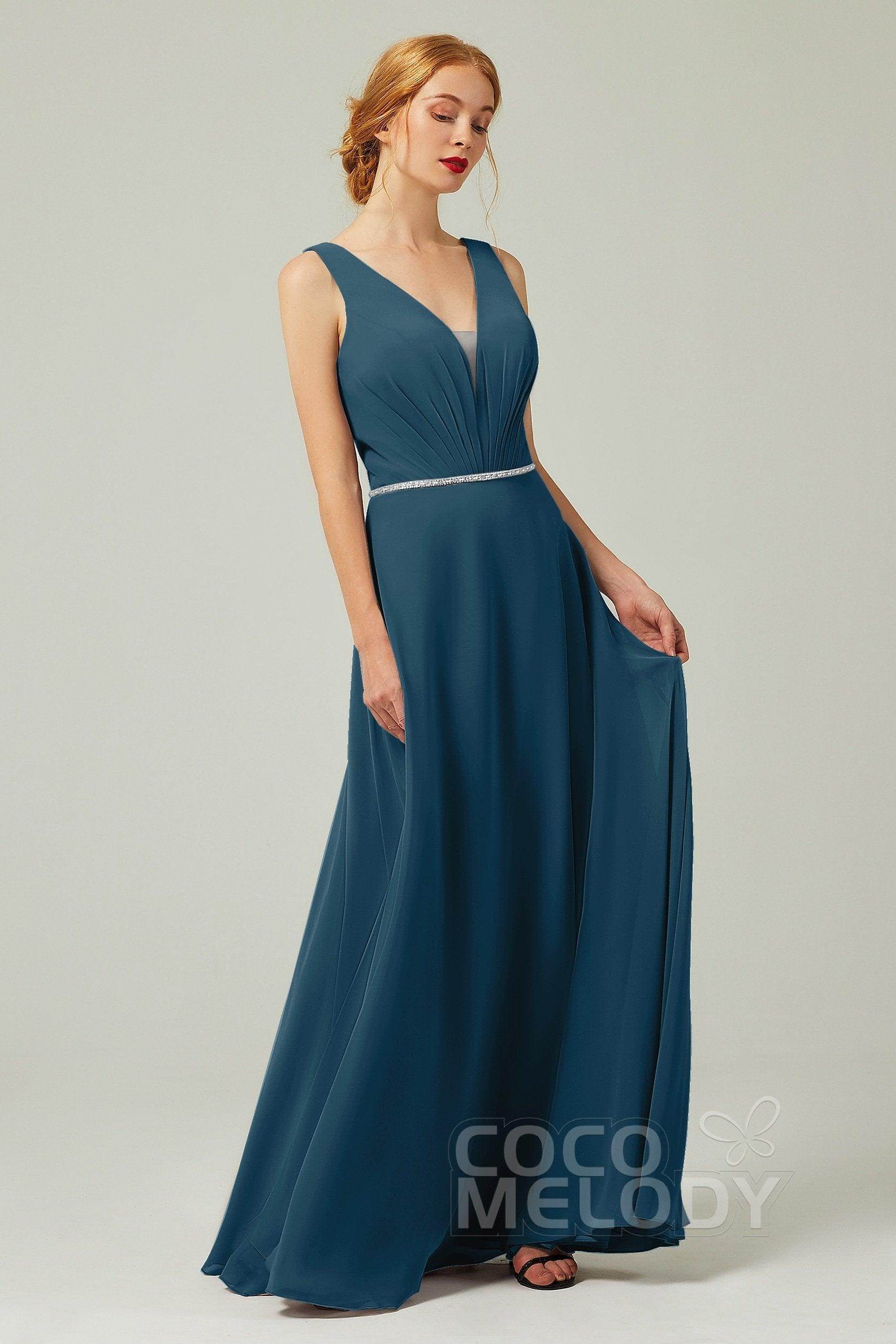A-Line Floor Length Chiffon Bridesmaid Dress CB0332