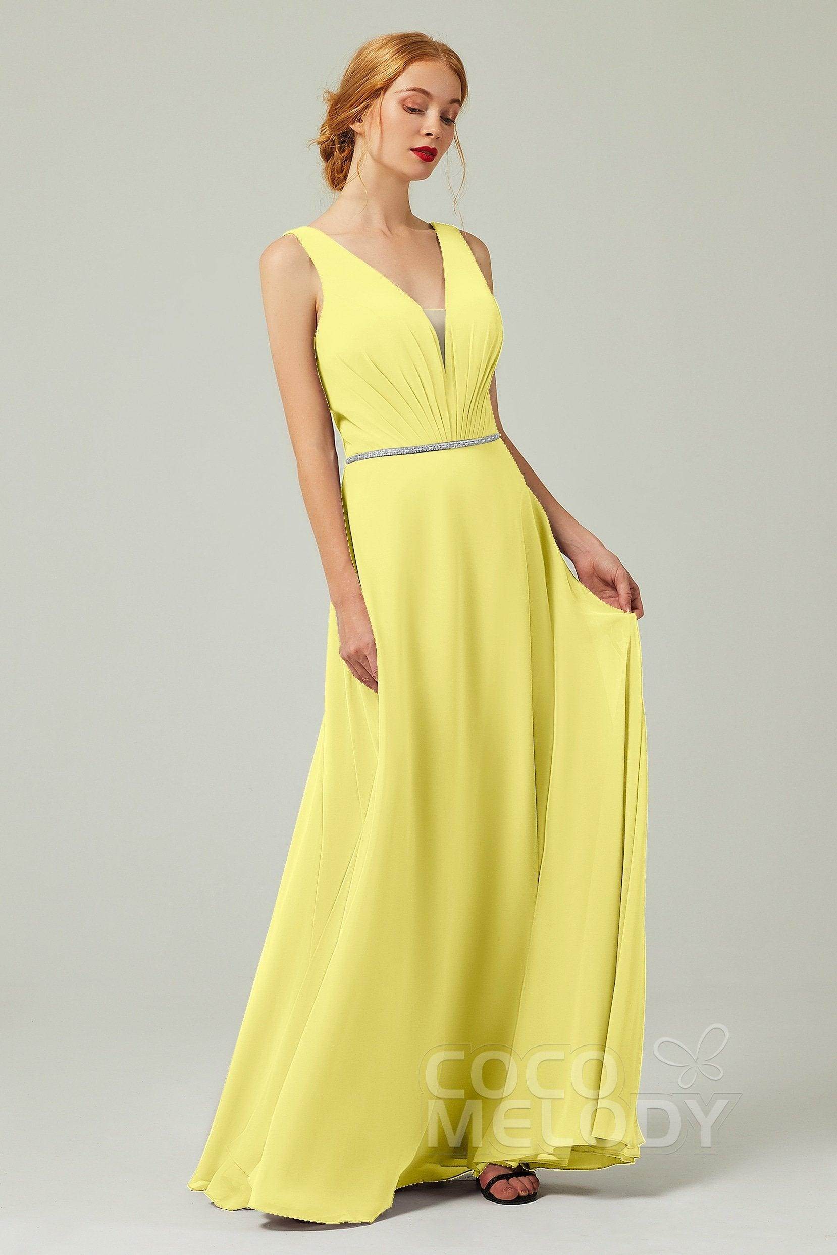 A-Line Floor Length Chiffon Bridesmaid Dress CB0332