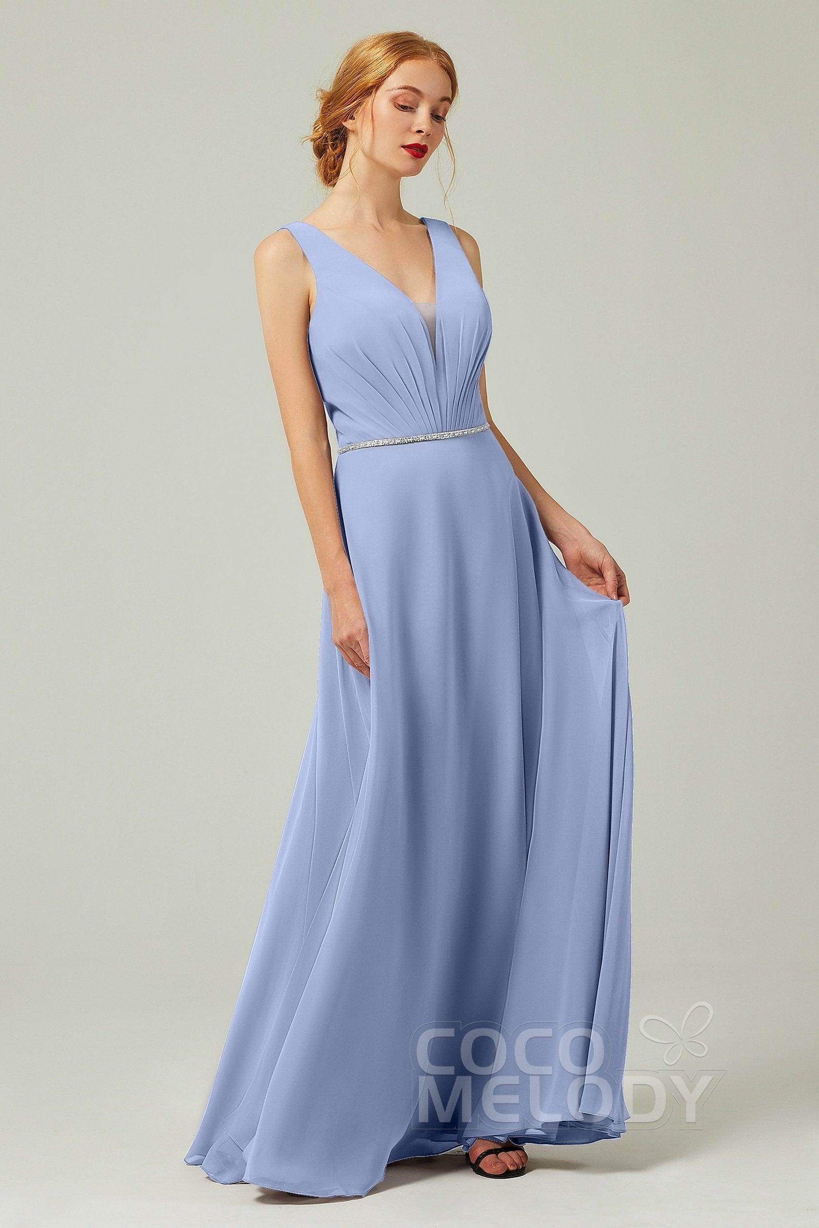 A-Line Floor Length Chiffon Bridesmaid Dress CB0332