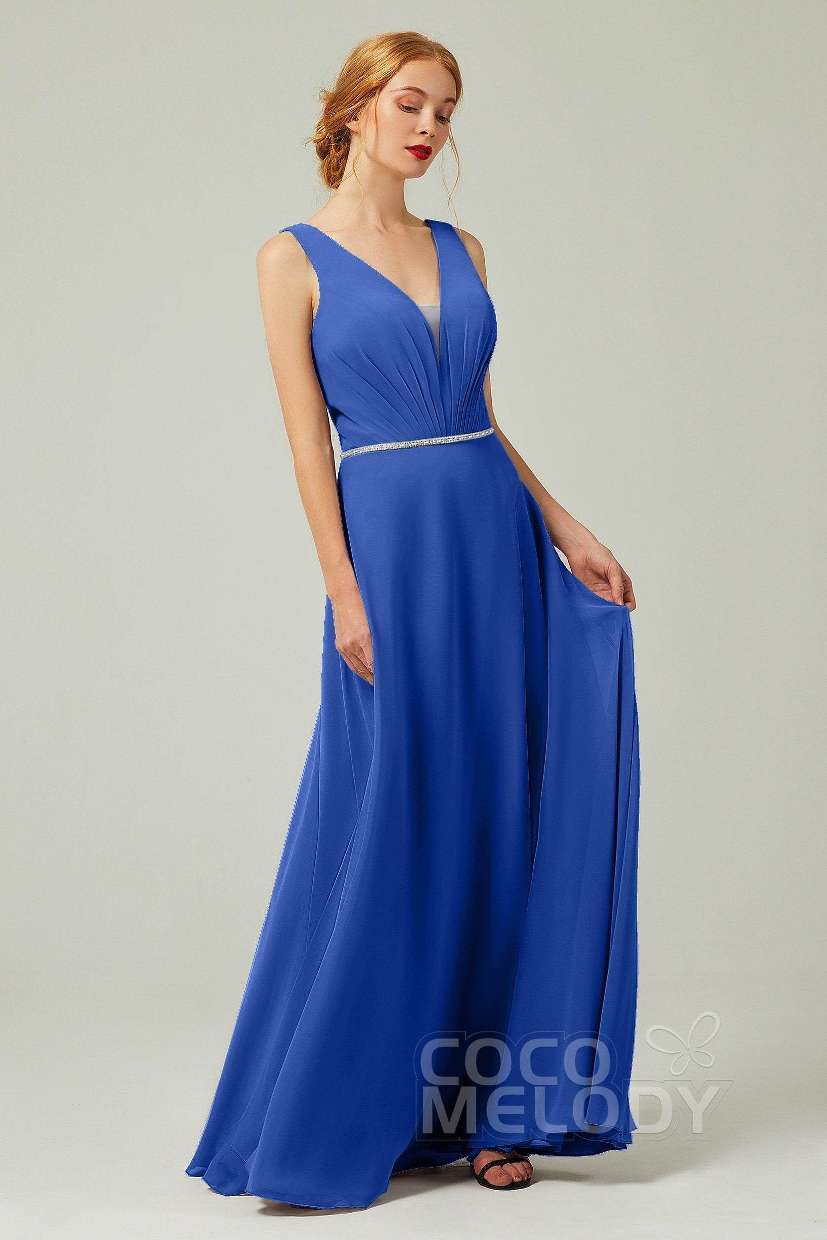A-Line Floor Length Chiffon Bridesmaid Dress CB0332