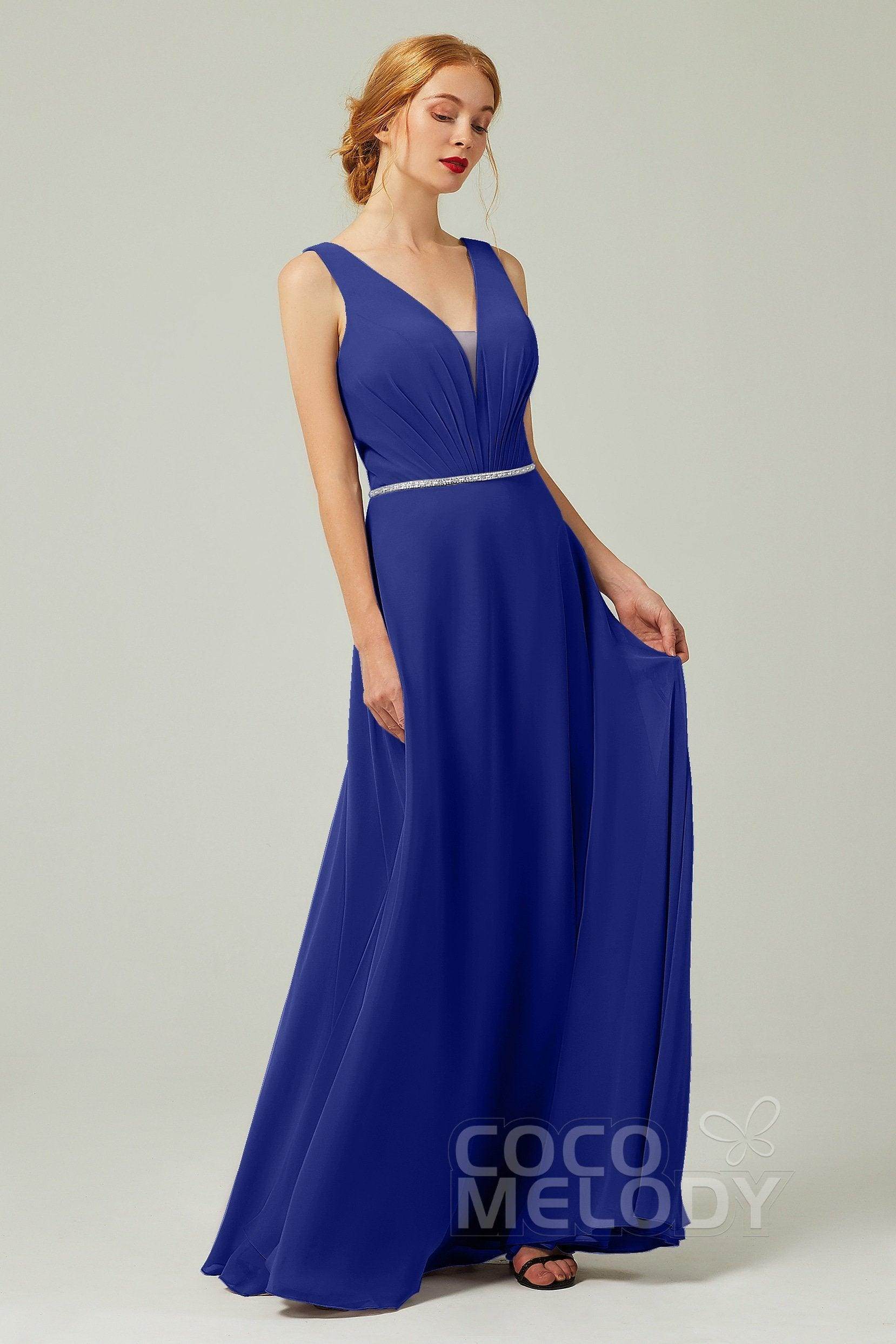 A-Line Floor Length Chiffon Bridesmaid Dress CB0332