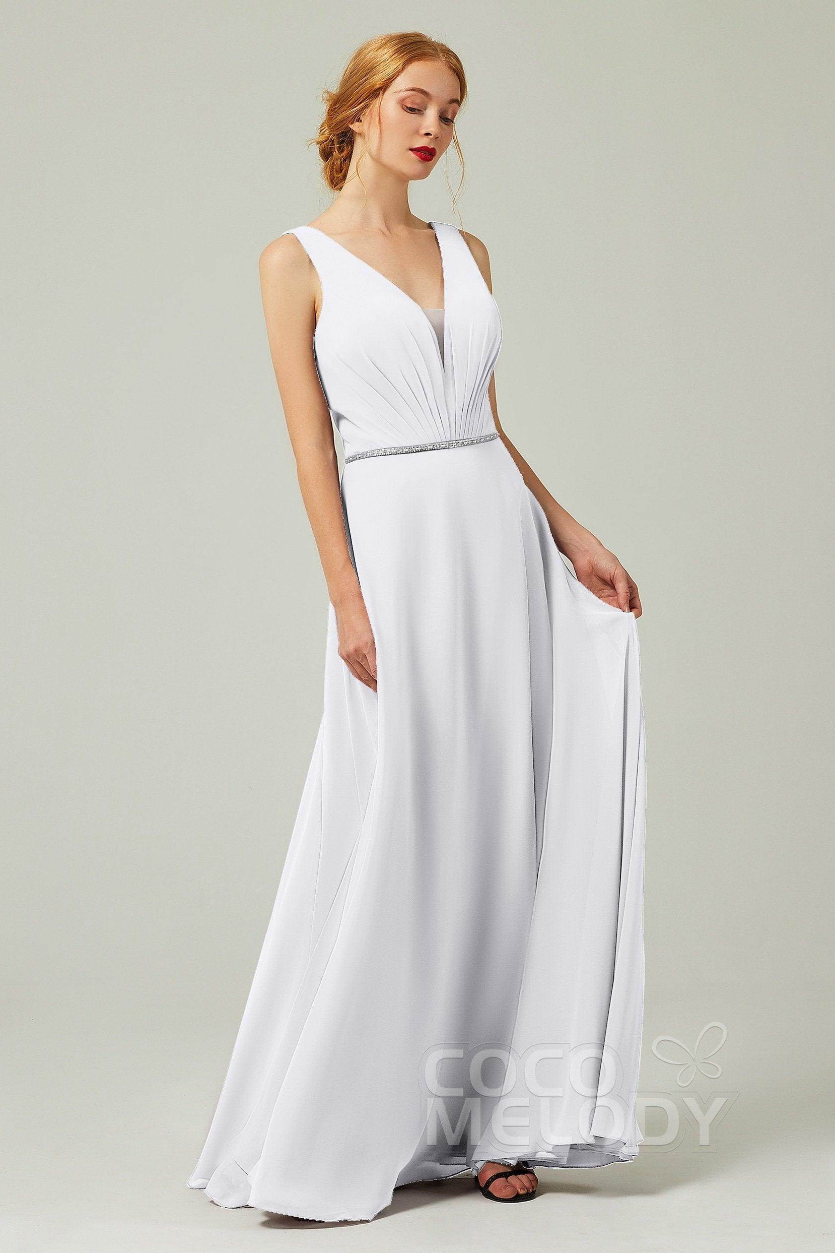 A-Line Floor Length Chiffon Bridesmaid Dress CB0332
