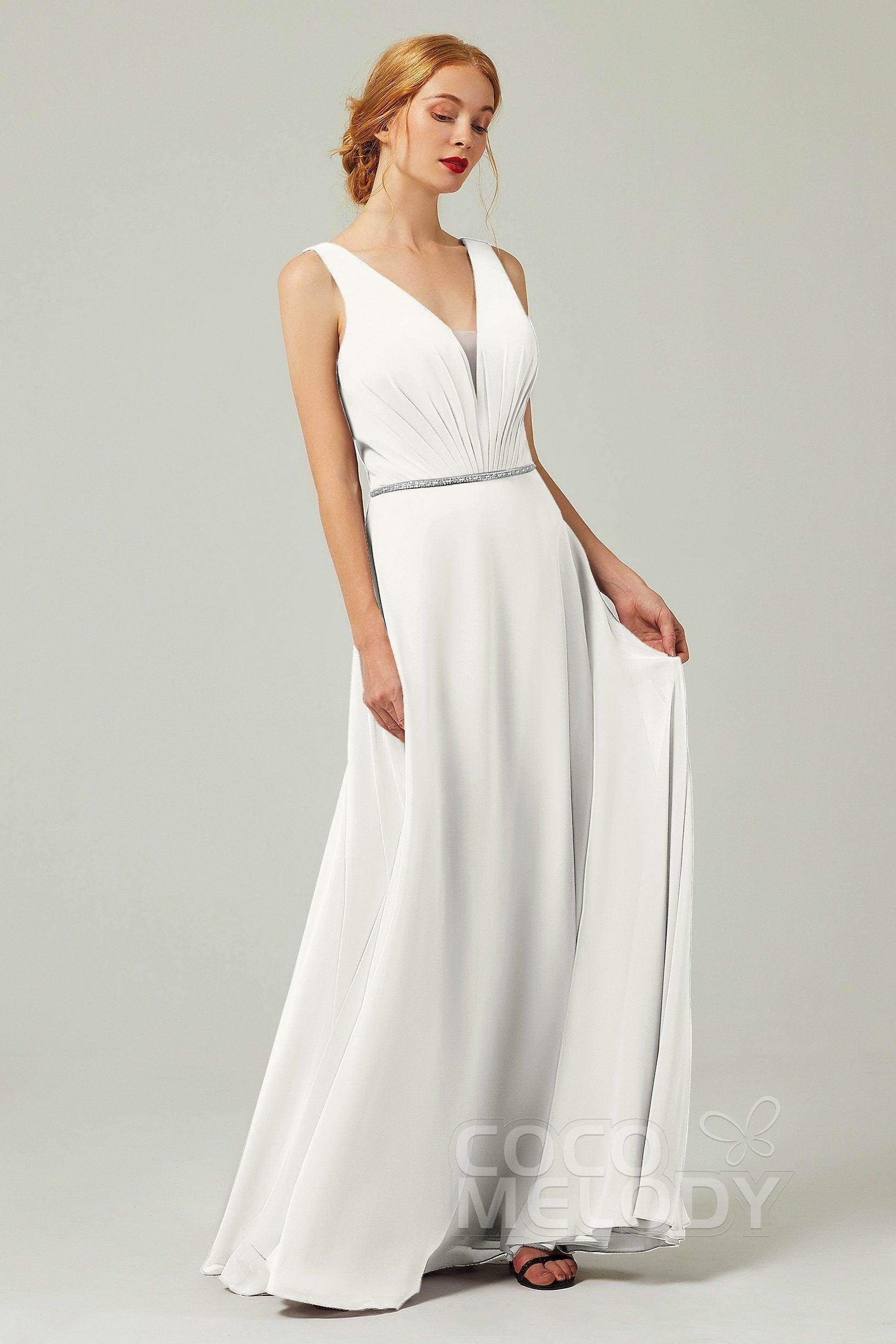 A-Line Floor Length Chiffon Bridesmaid Dress CB0332