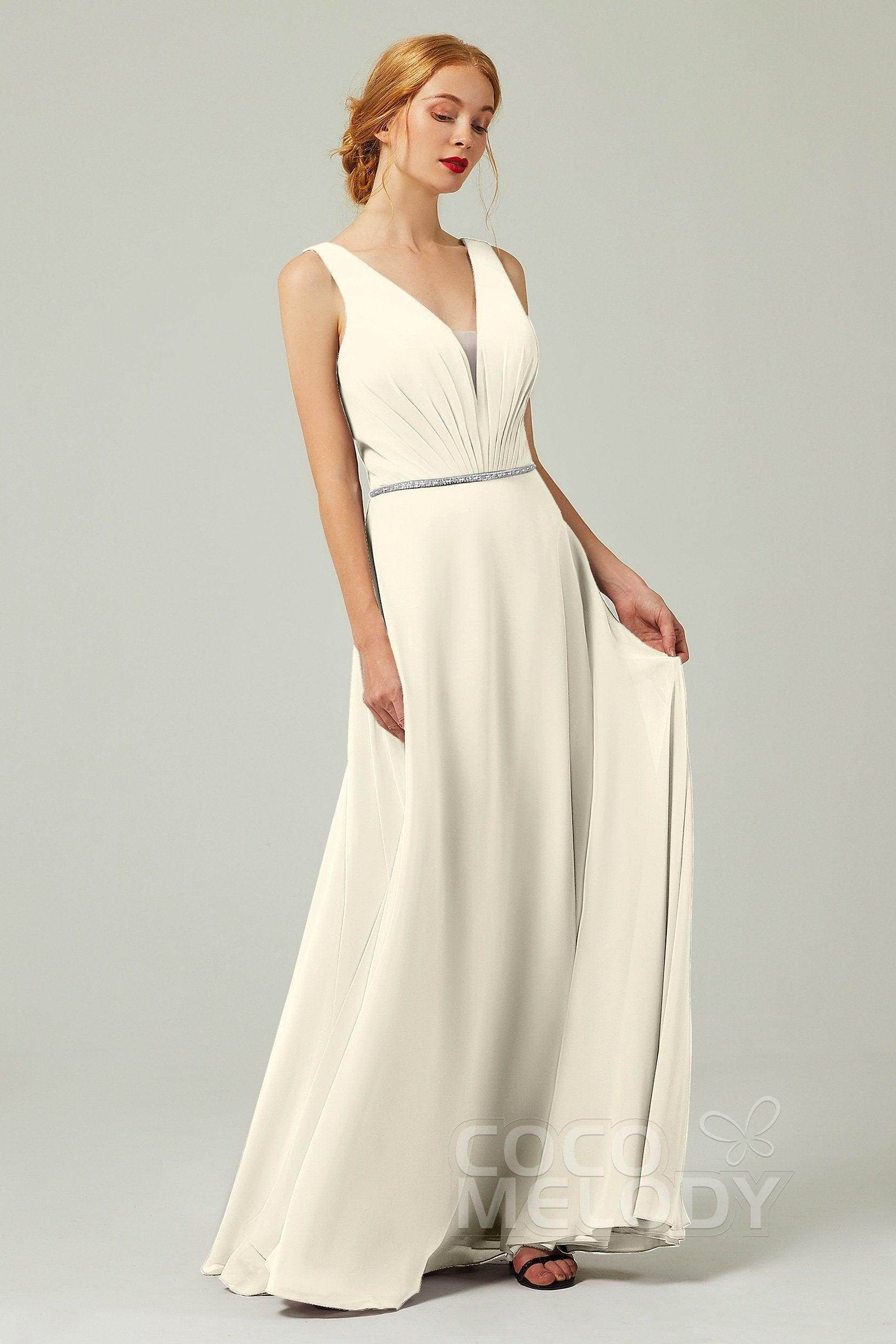 A-Line Floor Length Chiffon Bridesmaid Dress CB0332