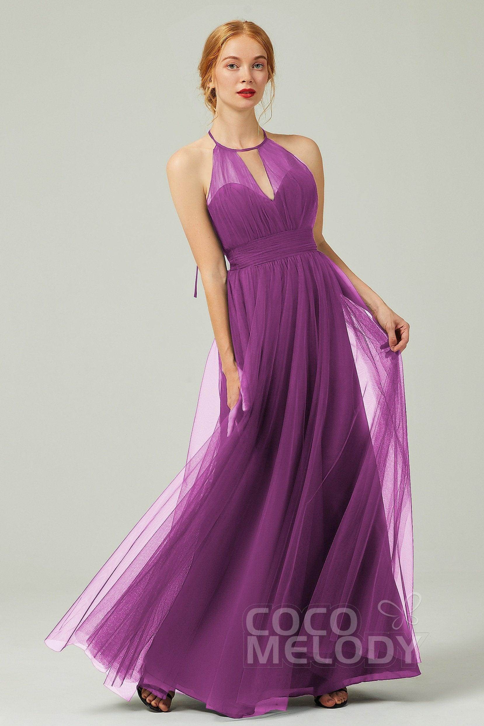 A-Line Floor Length Tulle Bridesmaid Dress CB0334