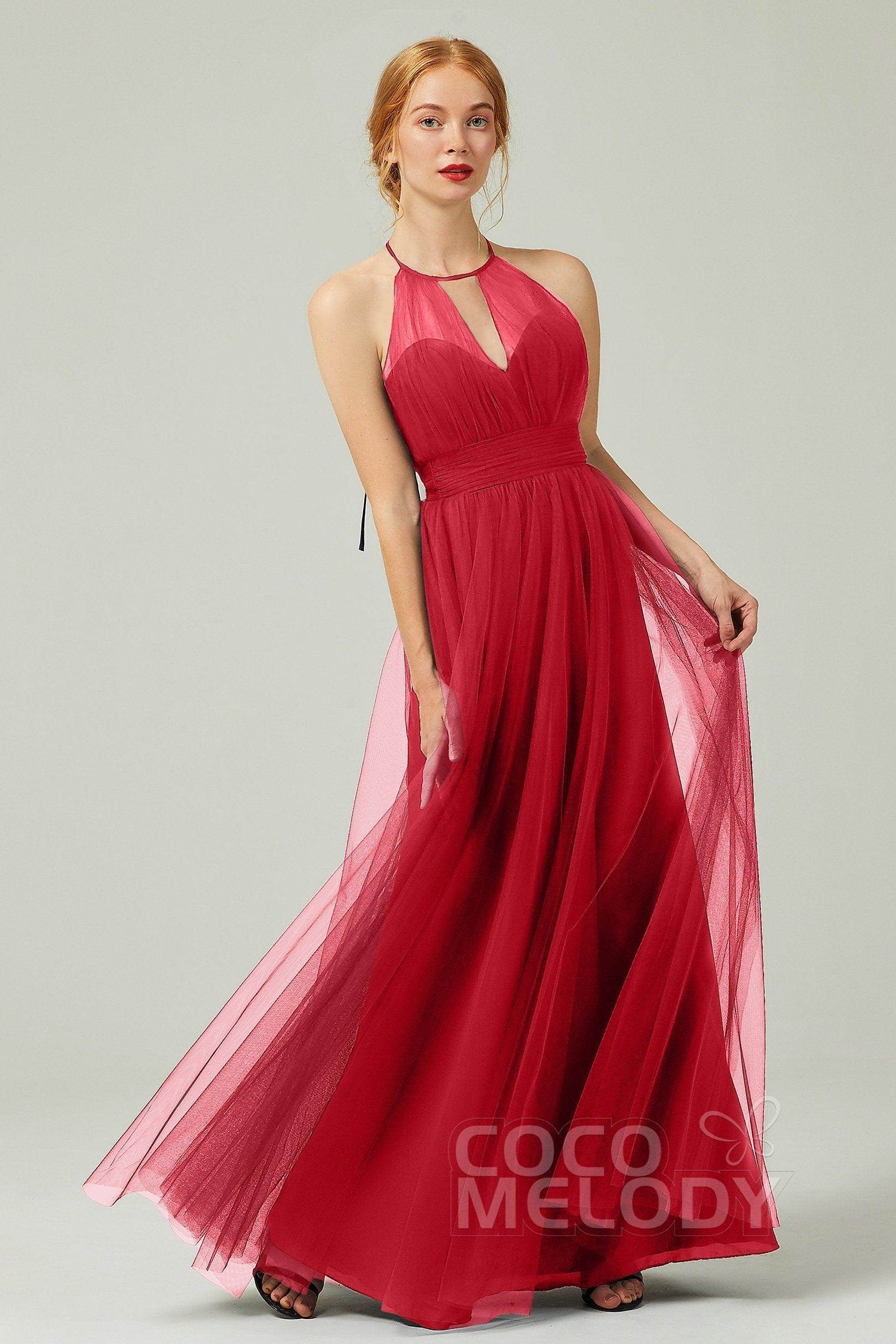 A-Line Floor Length Tulle Bridesmaid Dress CB0334