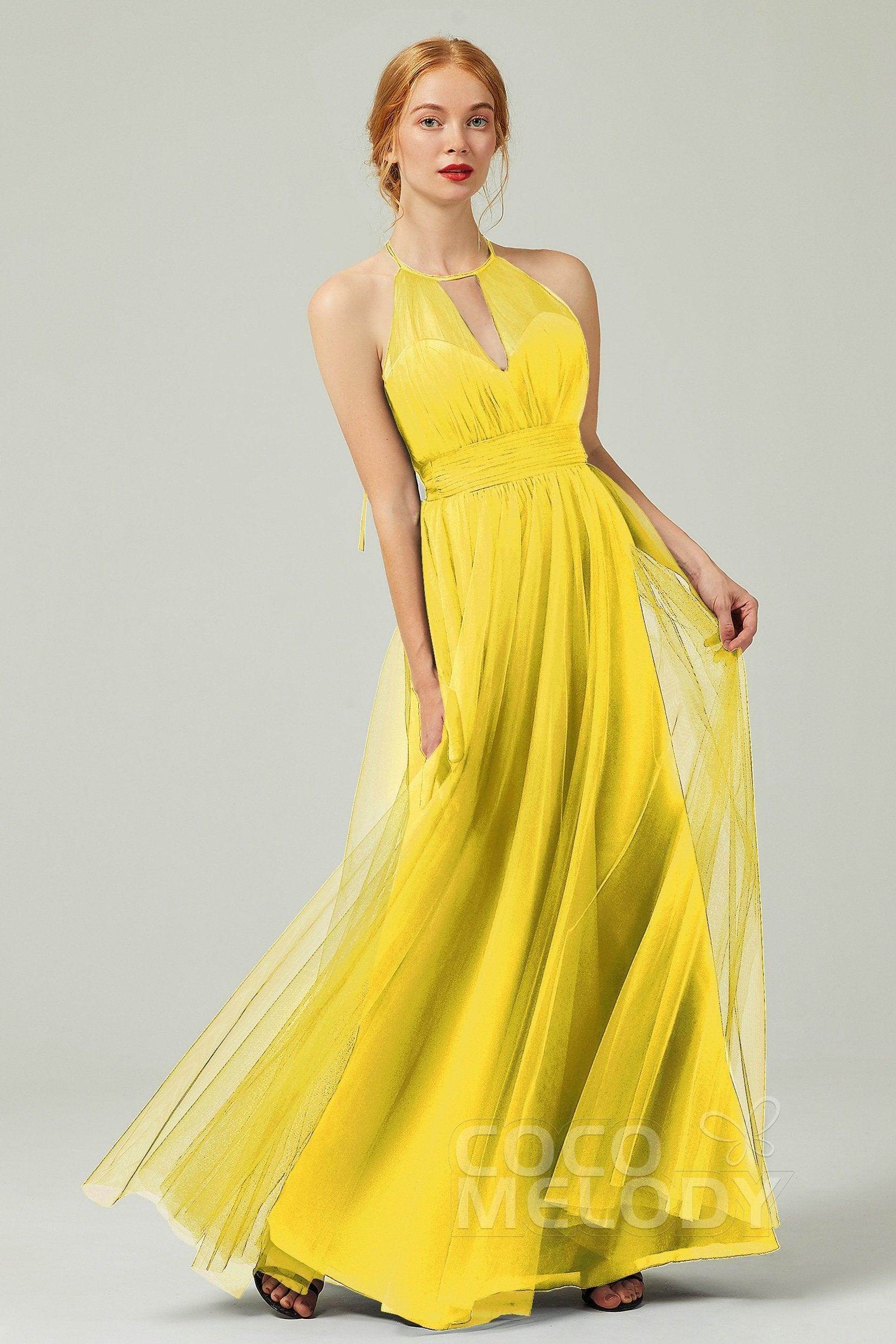 A-Line Floor Length Tulle Bridesmaid Dress CB0334