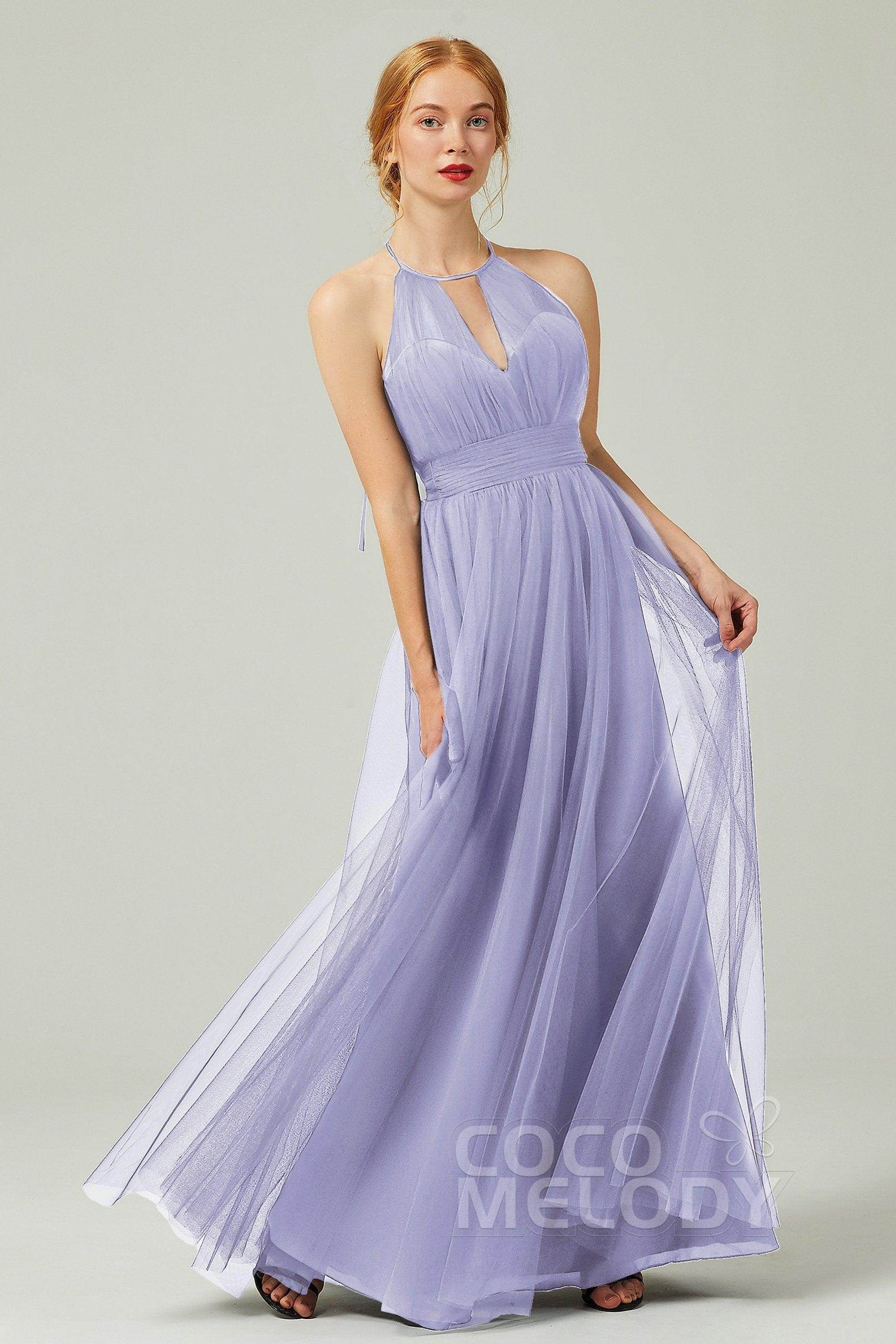 A-Line Floor Length Tulle Bridesmaid Dress CB0334PS