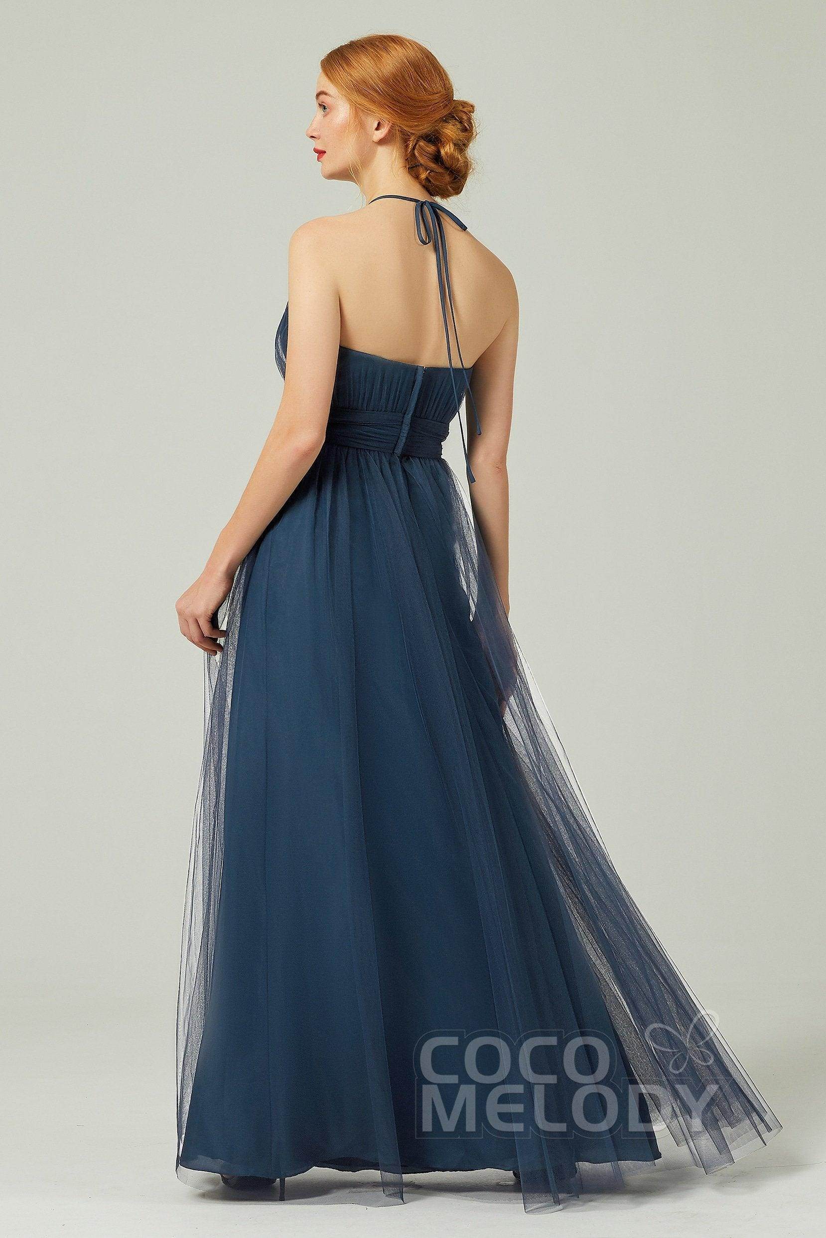 A-Line Floor Length Tulle Bridesmaid Dress CB0334PS