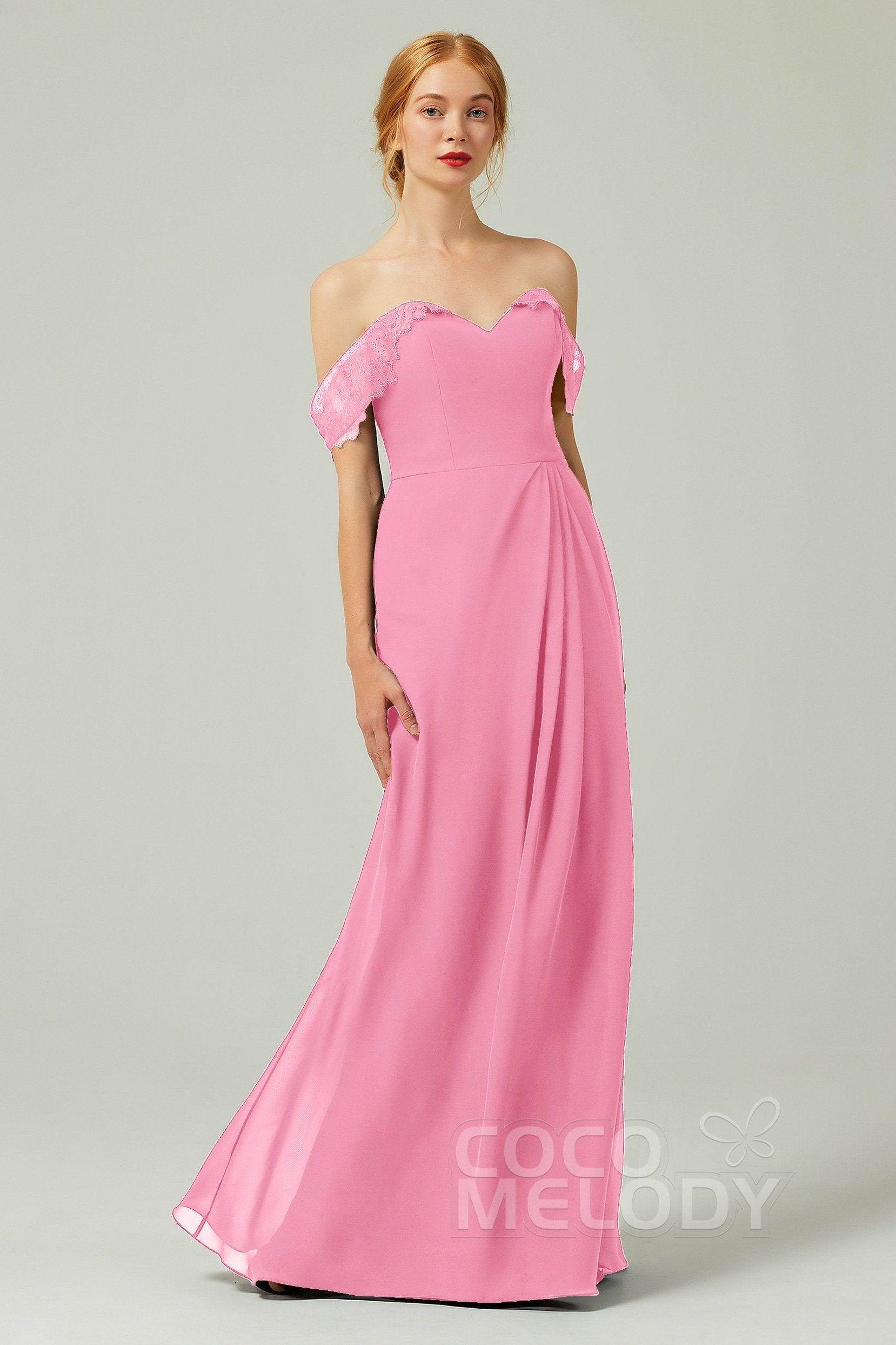 Sheath-Column Floor Length Chiffon Bridesmaid Dress Formal Dresses CB0338