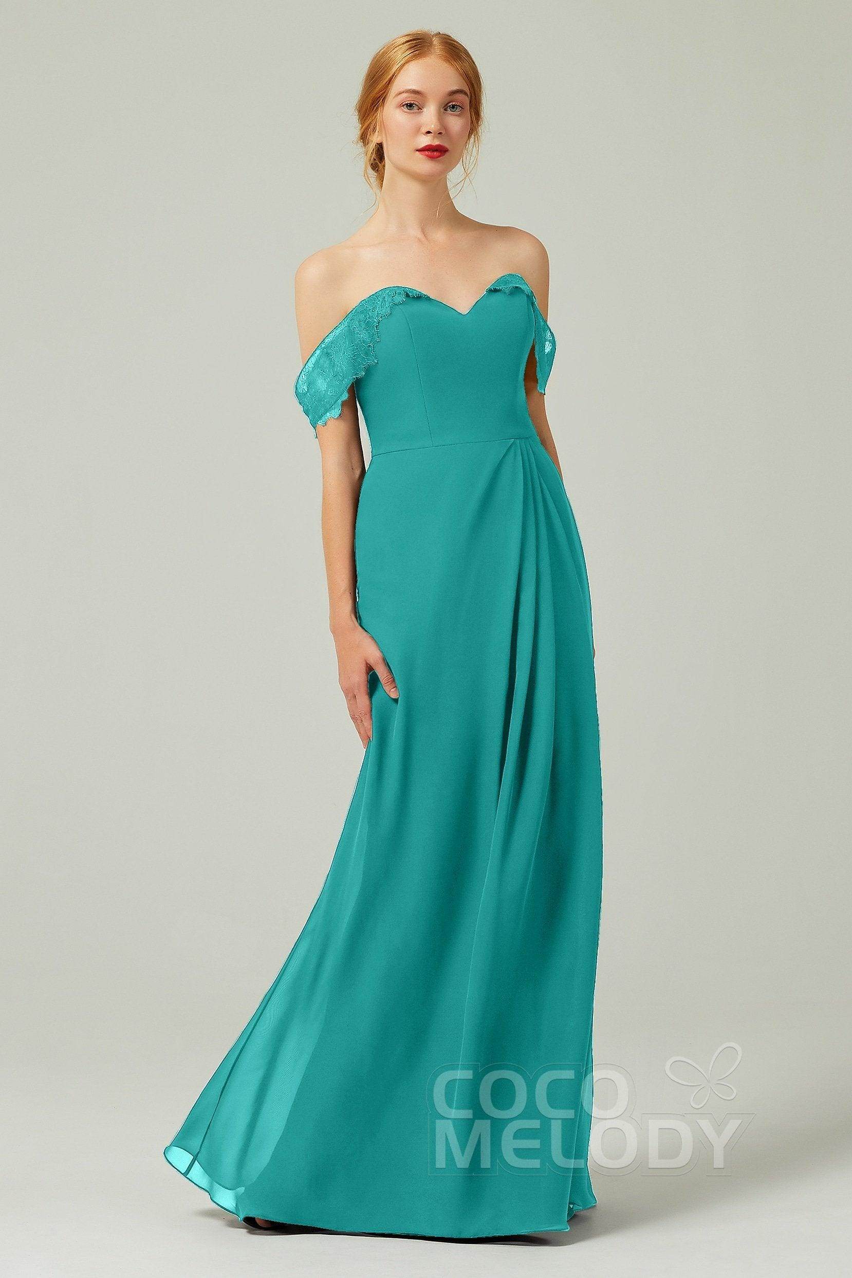 Sheath-Column Floor Length Chiffon Bridesmaid Dress Formal Dresses CB0338