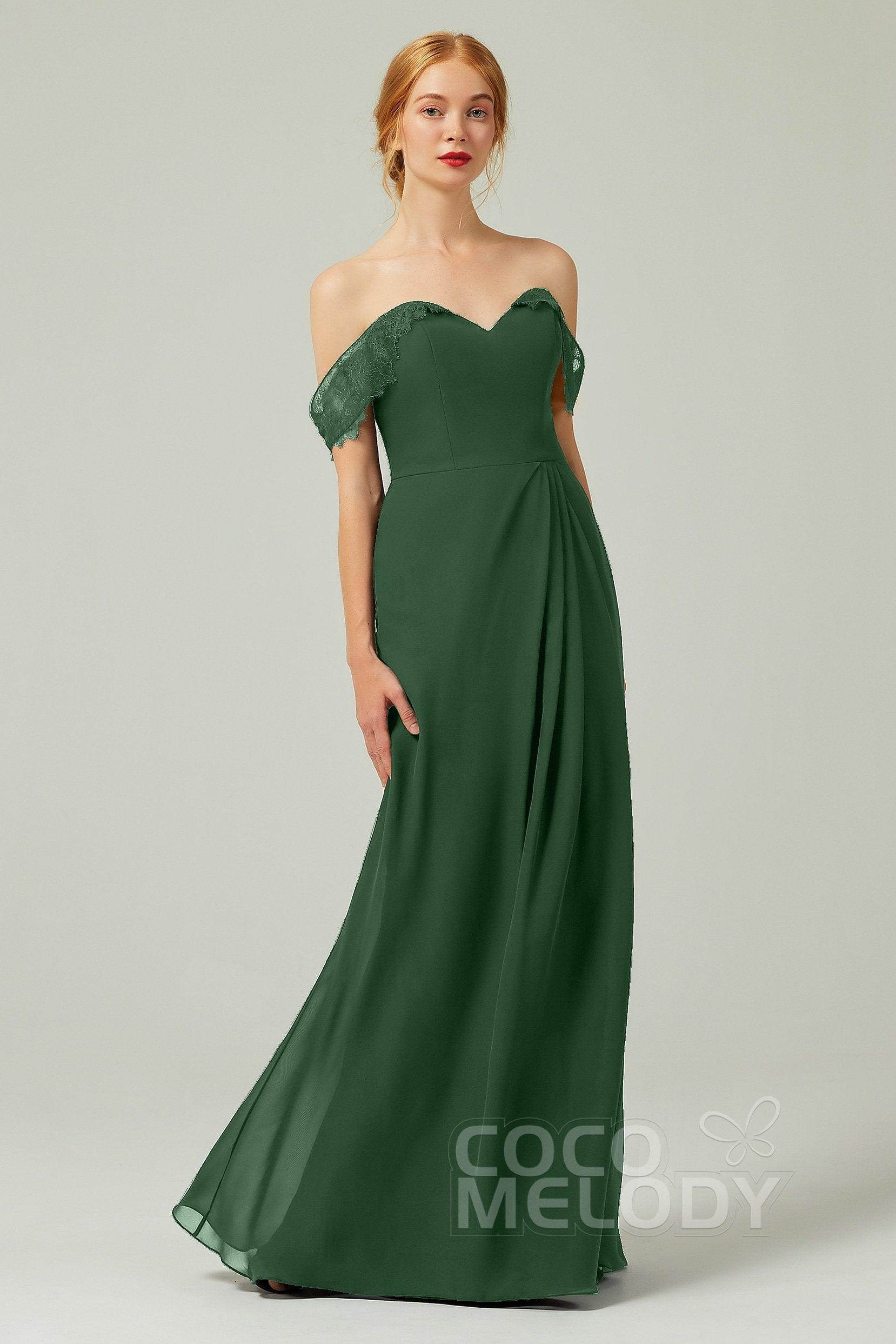 Sheath-Column Floor Length Chiffon Bridesmaid Dress Formal Dresses CB0338