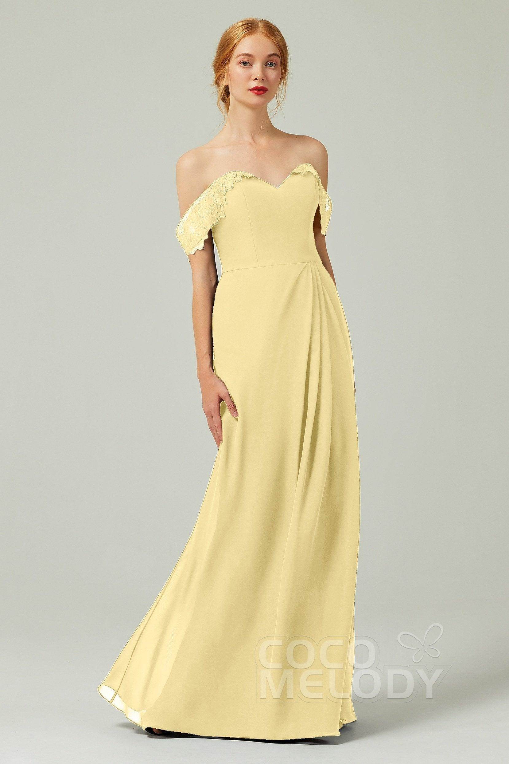 Sheath-Column Floor Length Chiffon Bridesmaid Dress Formal Dresses CB0338