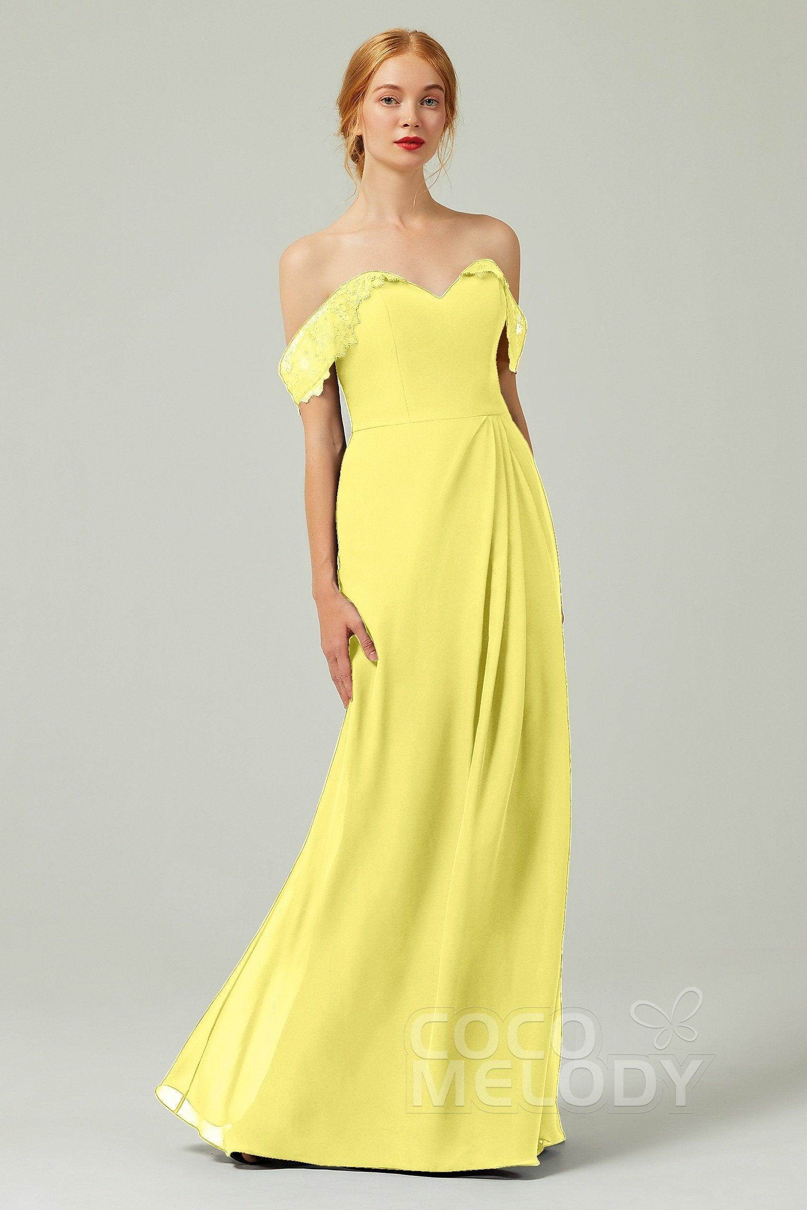 Sheath-Column Floor Length Chiffon Bridesmaid Dress Formal Dresses CB0338