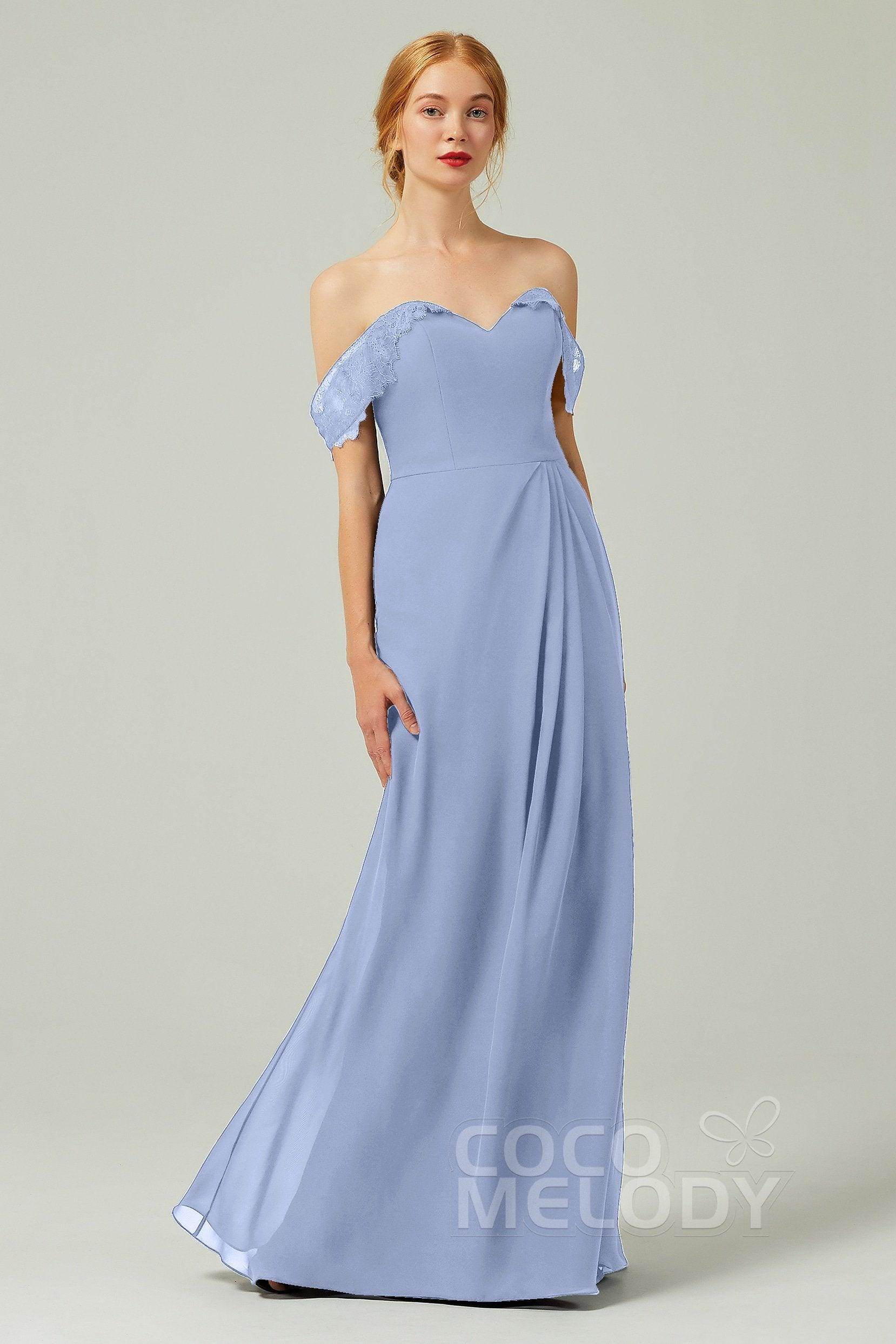 Sheath-Column Floor Length Chiffon Bridesmaid Dress Formal Dresses CB0338