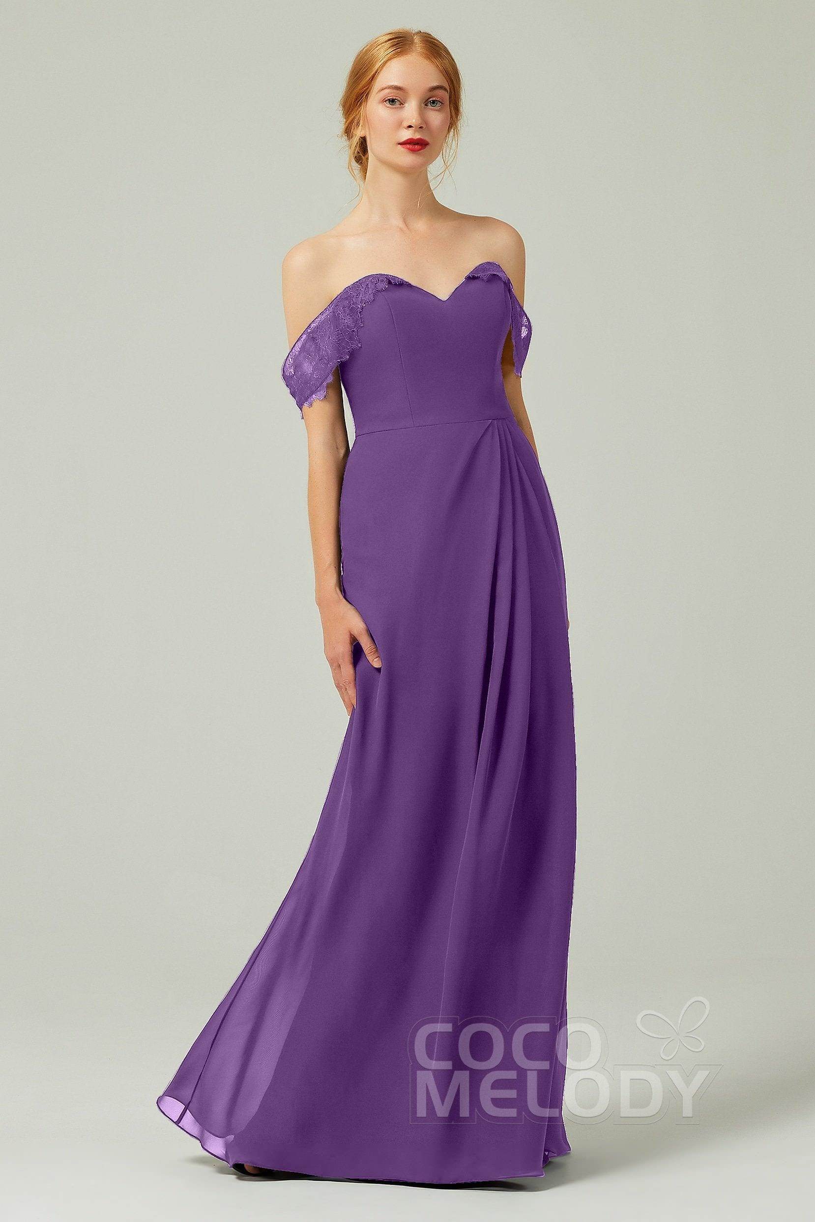 Sheath-Column Floor Length Chiffon Bridesmaid Dress Formal Dresses CB0338