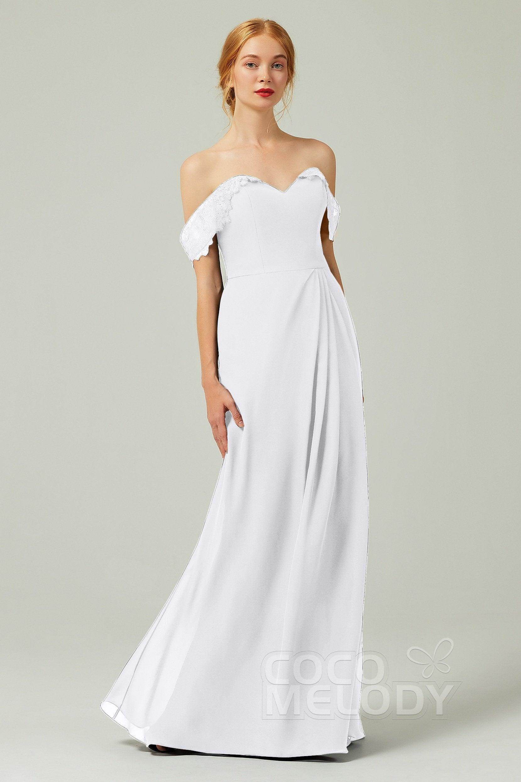 Sheath-Column Floor Length Chiffon Bridesmaid Dress Formal Dresses CB0338