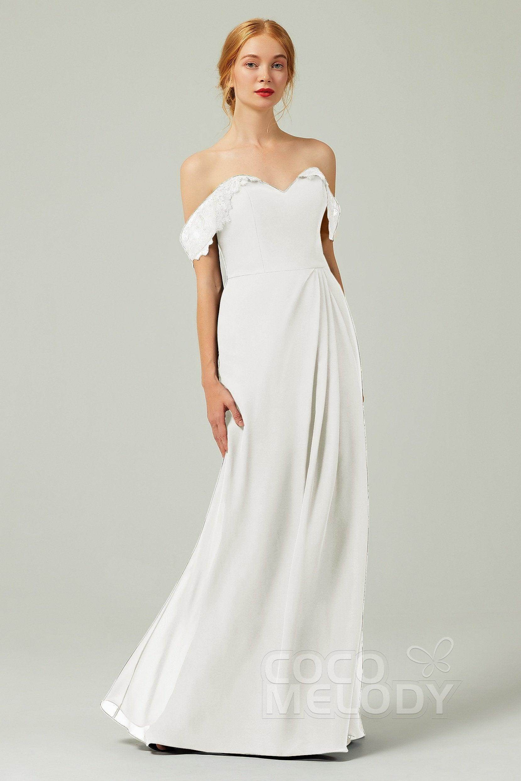 Sheath-Column Floor Length Chiffon Bridesmaid Dress Formal Dresses CB0338