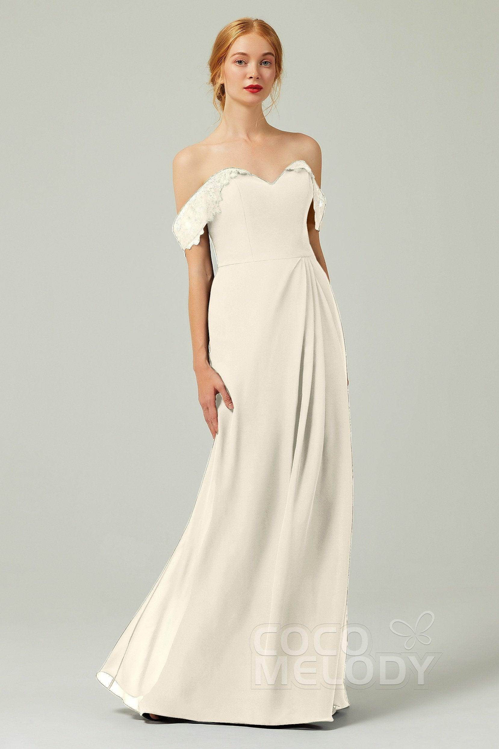 Sheath-Column Floor Length Chiffon Bridesmaid Dress Formal Dresses CB0338