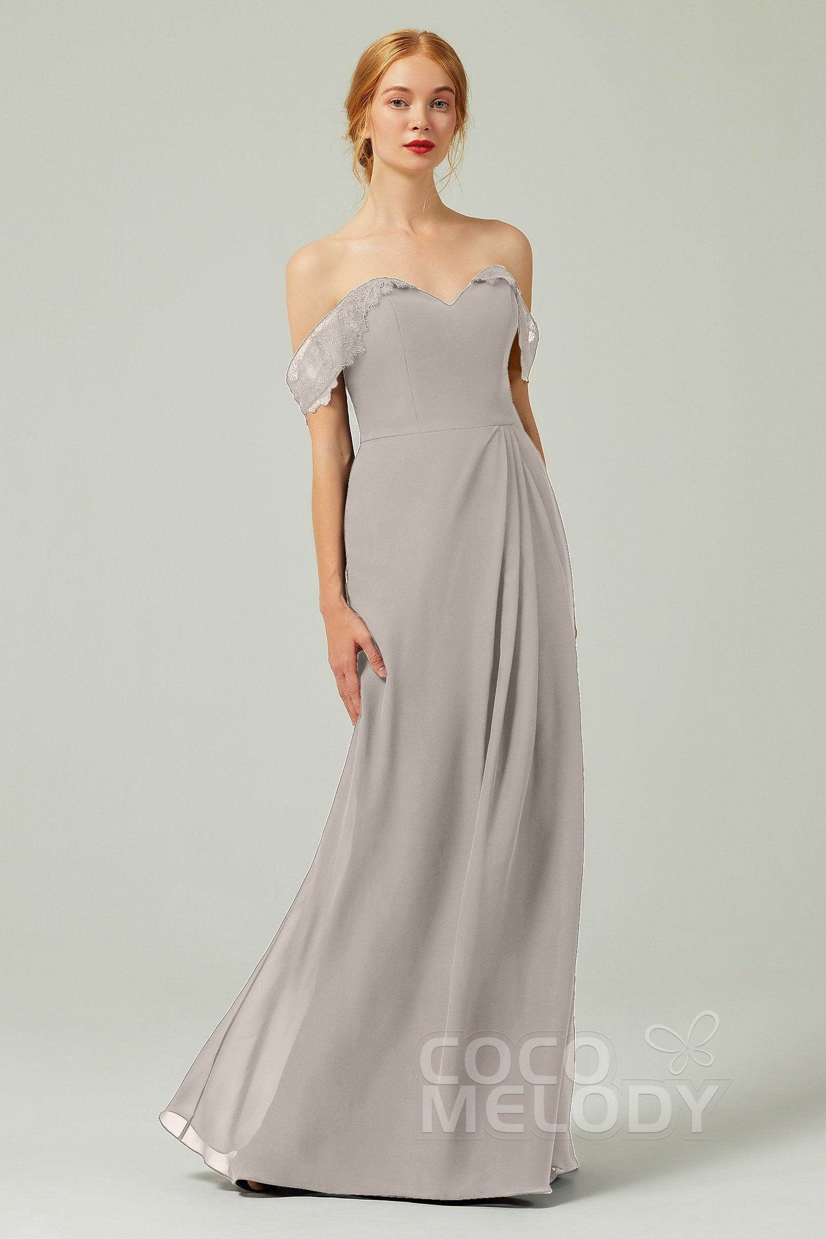 Sheath-Column Floor Length Chiffon Bridesmaid Dress Formal Dresses CB0338