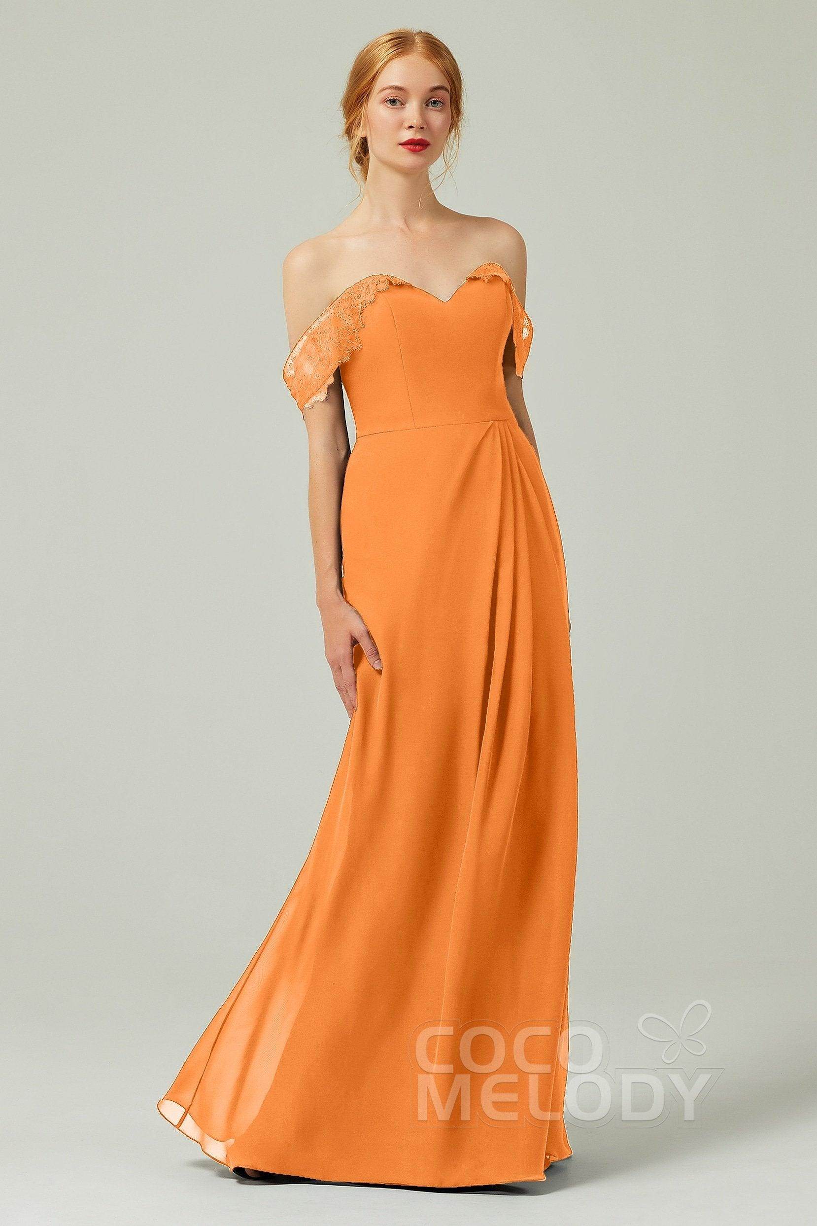 Sheath-Column Floor Length Chiffon Bridesmaid Dress Formal Dresses CB0338