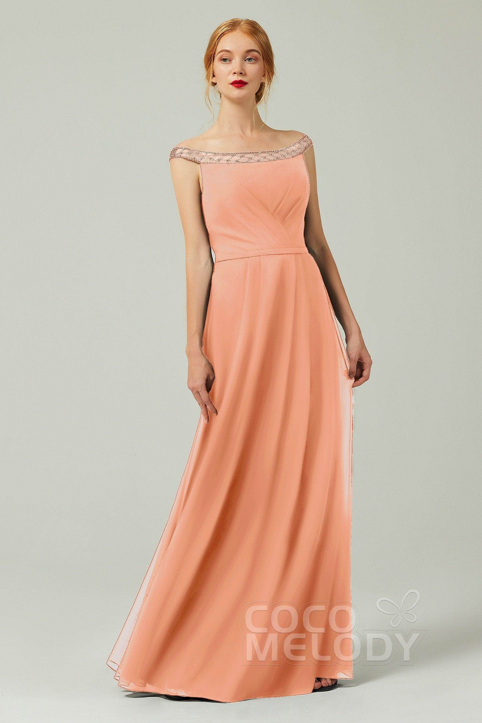 A-Line Floor Length Chiffon Bridesmaid Dress Formal Dresses CB0339