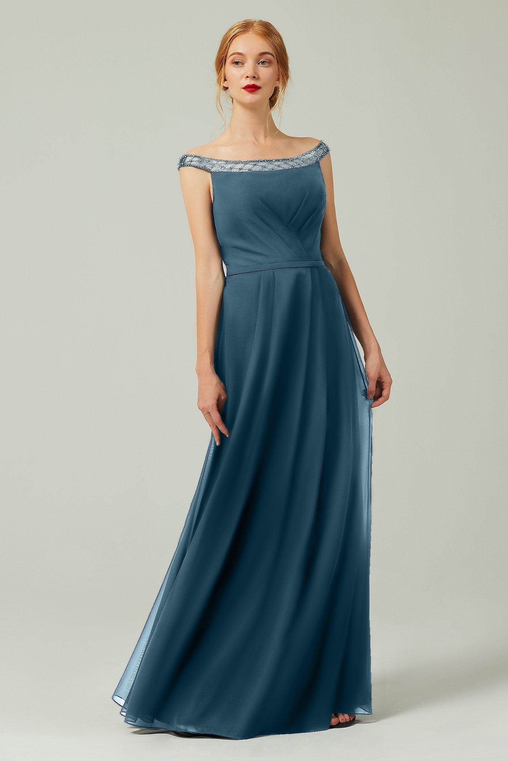A-Line Floor Length Chiffon Bridesmaid Dress Formal Dresses CB0339