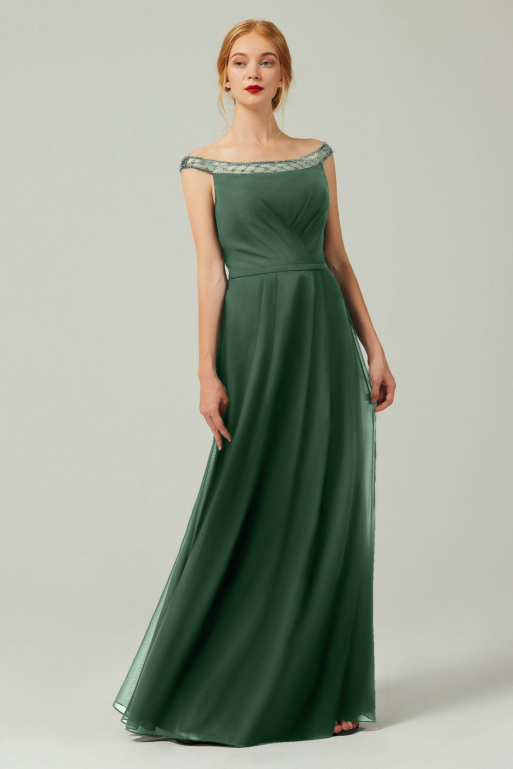 A-Line Floor Length Chiffon Bridesmaid Dress Formal Dresses CB0339