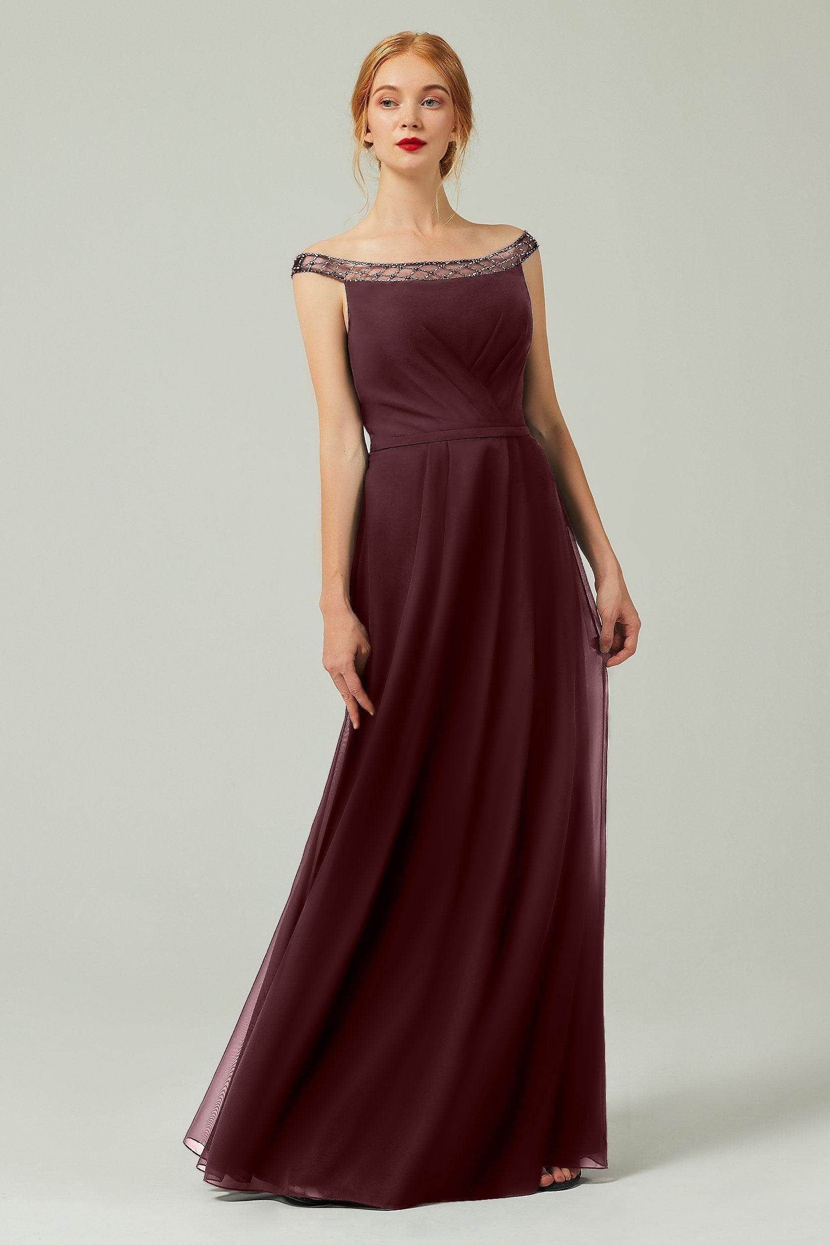 A-Line Floor Length Chiffon Bridesmaid Dress Formal Dresses CB0339