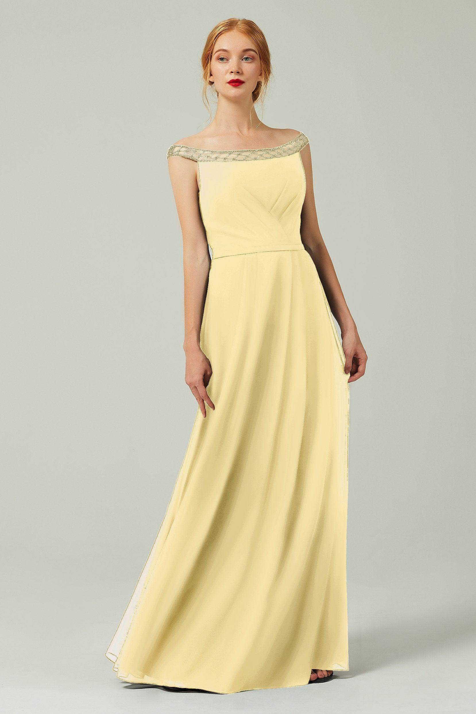 A-Line Floor Length Chiffon Bridesmaid Dress Formal Dresses CB0339