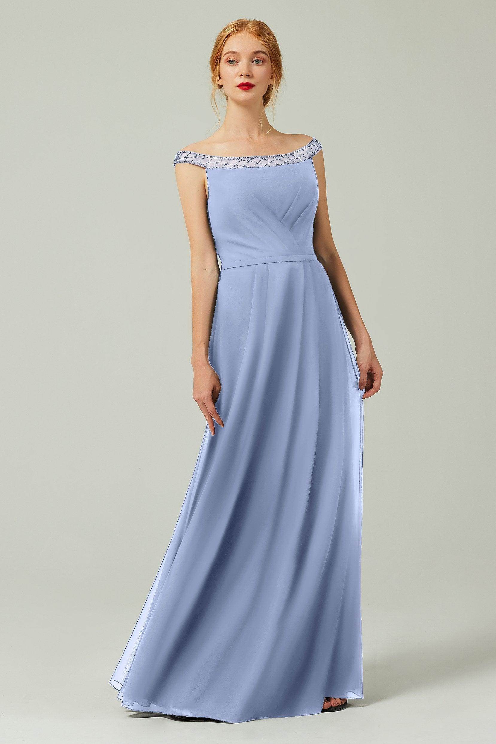 A-Line Floor Length Chiffon Bridesmaid Dress Formal Dresses CB0339